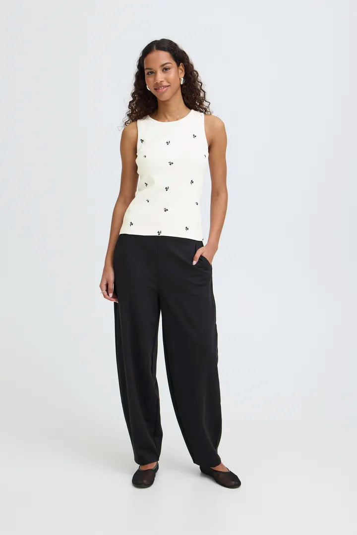 Palma Top in Cloud Dancer / Greenbriar