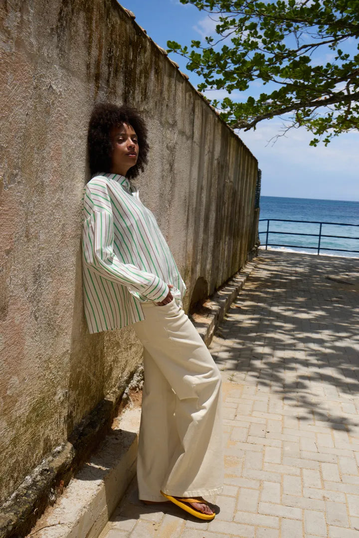 Katya Shirt in Greenbriar Stripe