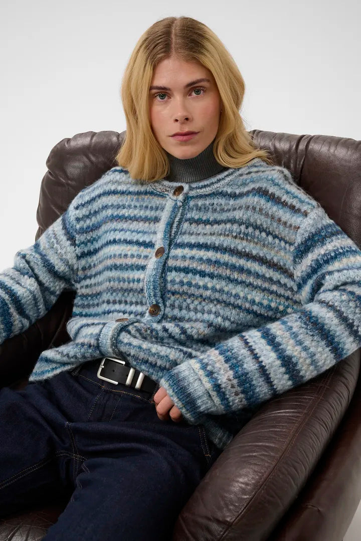 Hazel Cardigan in Blue Melange Multi