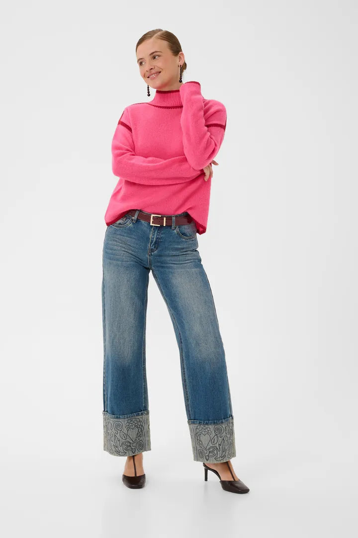 Jia Katrina Turtleneck in Fandango Pink Melange