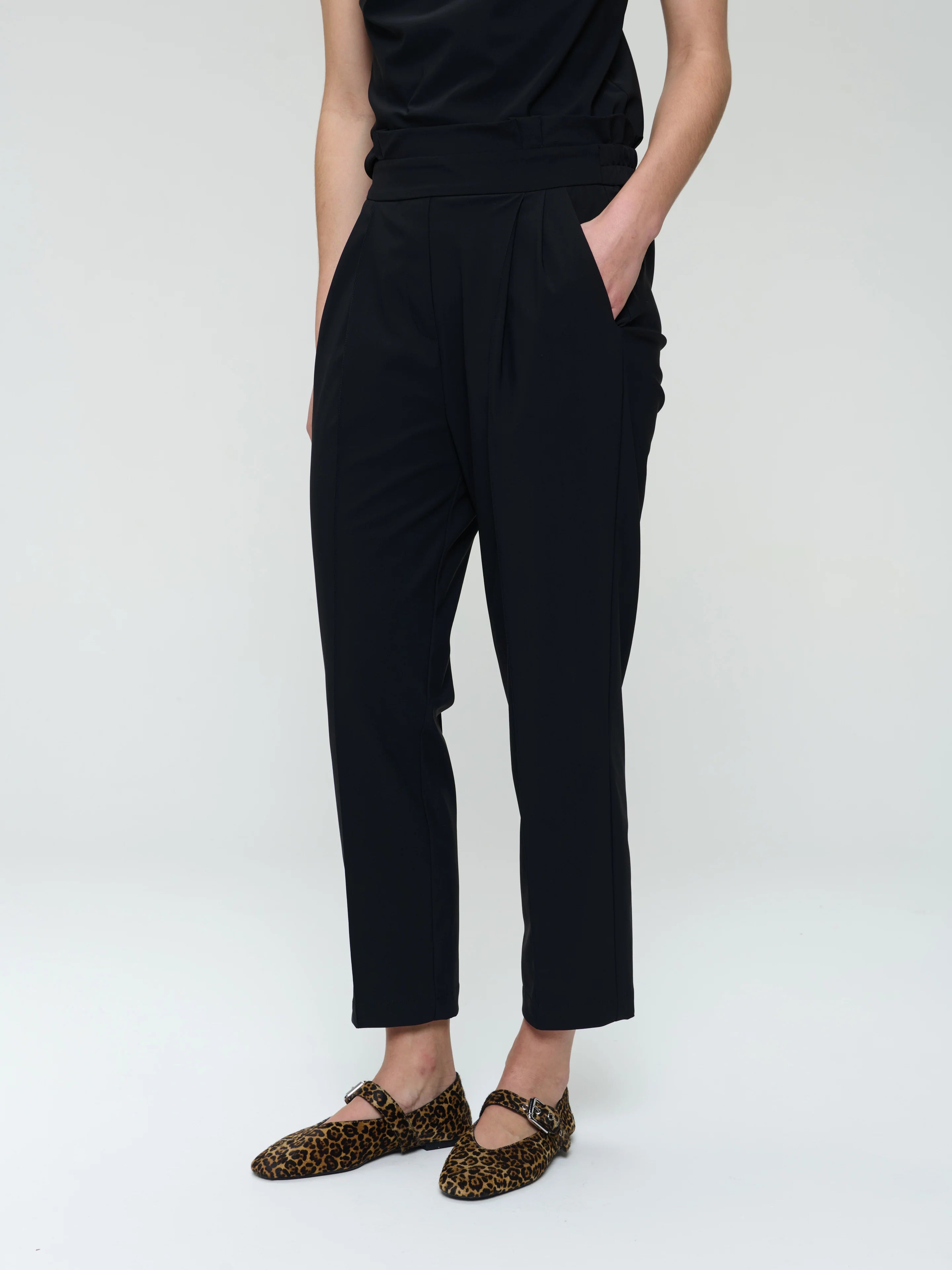 Lori Stretch Technical Jersey Pants in Black