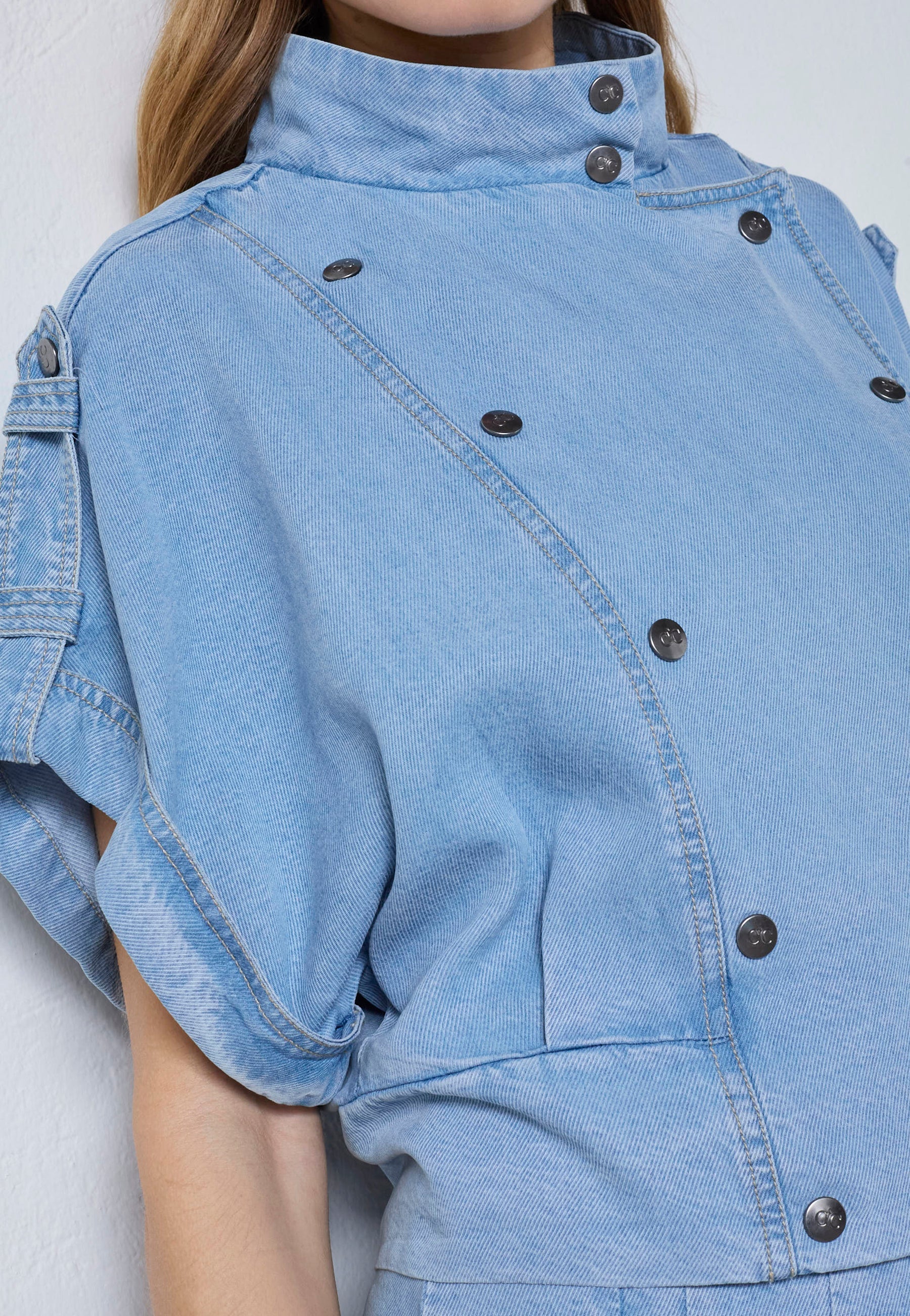 Tillycc Vest in Fade Denim