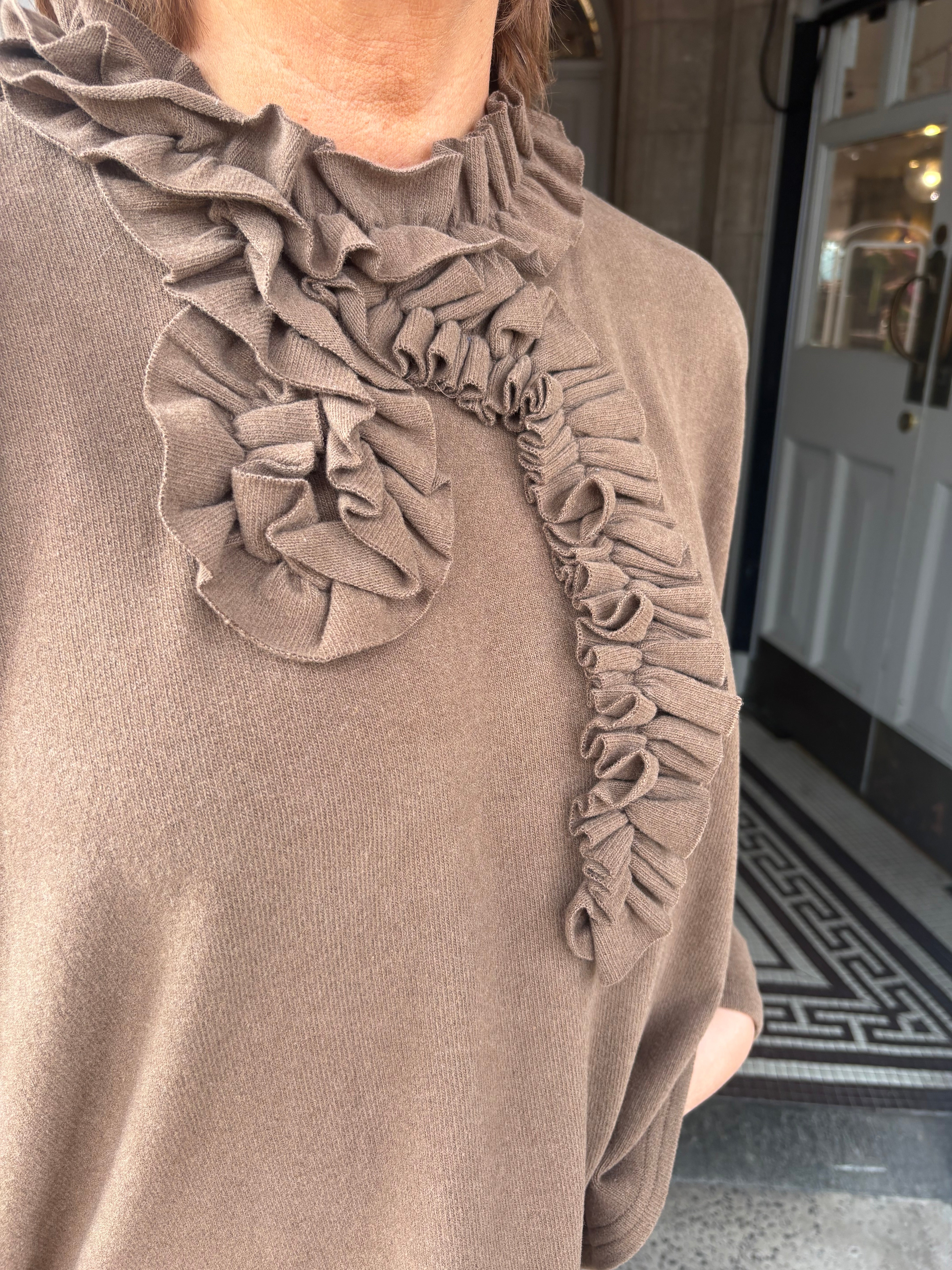 Pullover Ruches in Tabacco