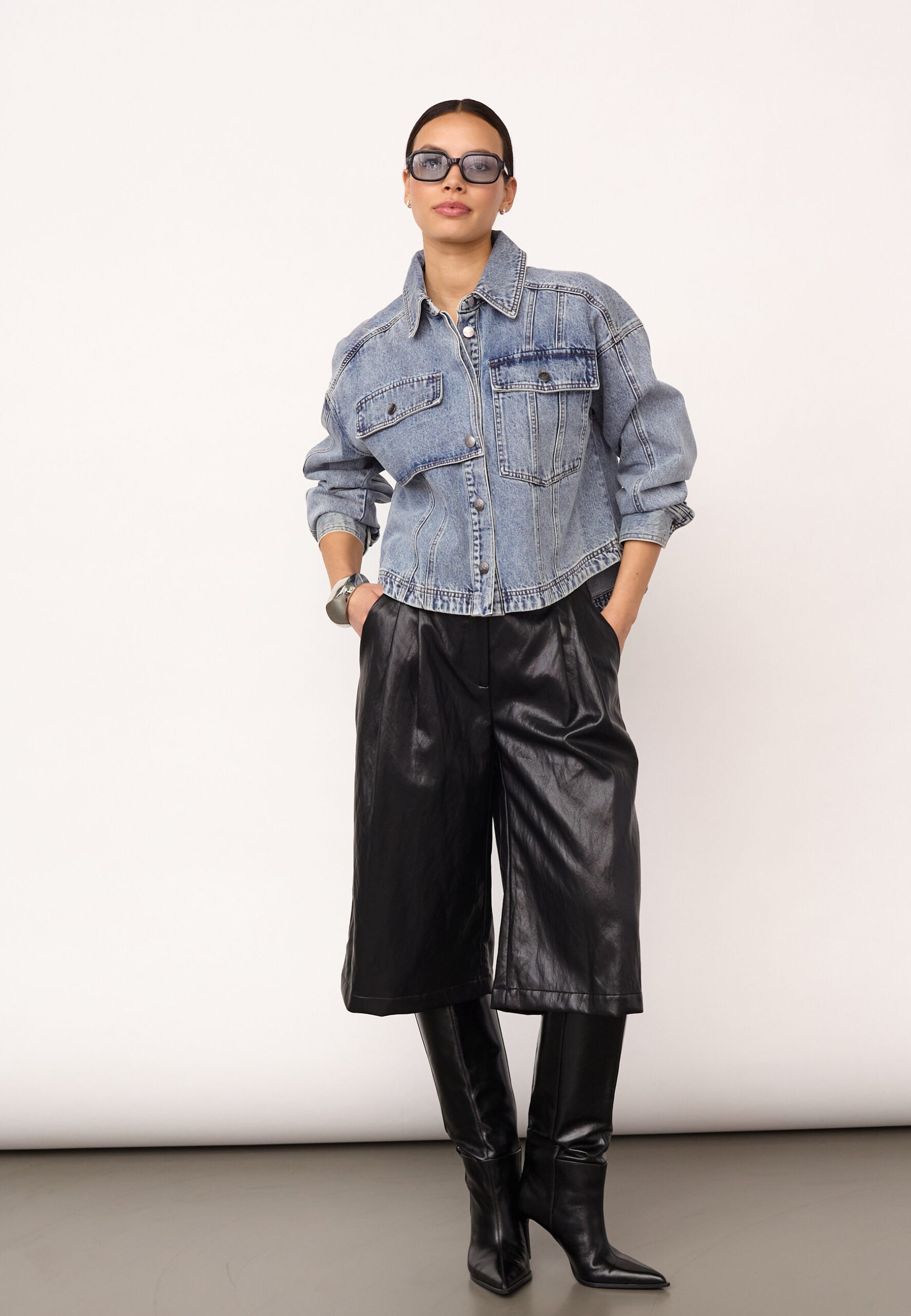 Denicecc Denim Jacket in Bleach Denim
