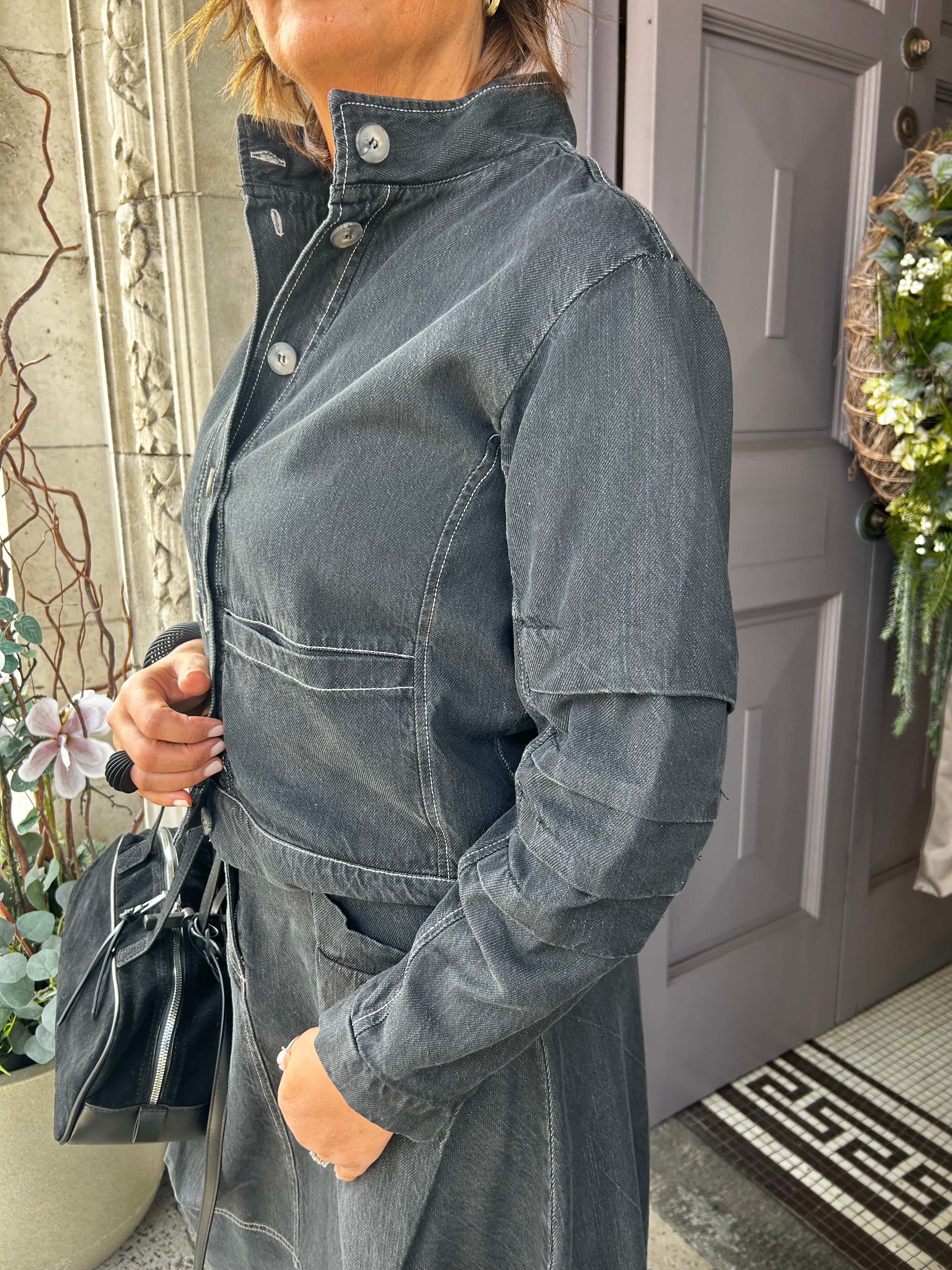 Washed Denim Jacket in Black