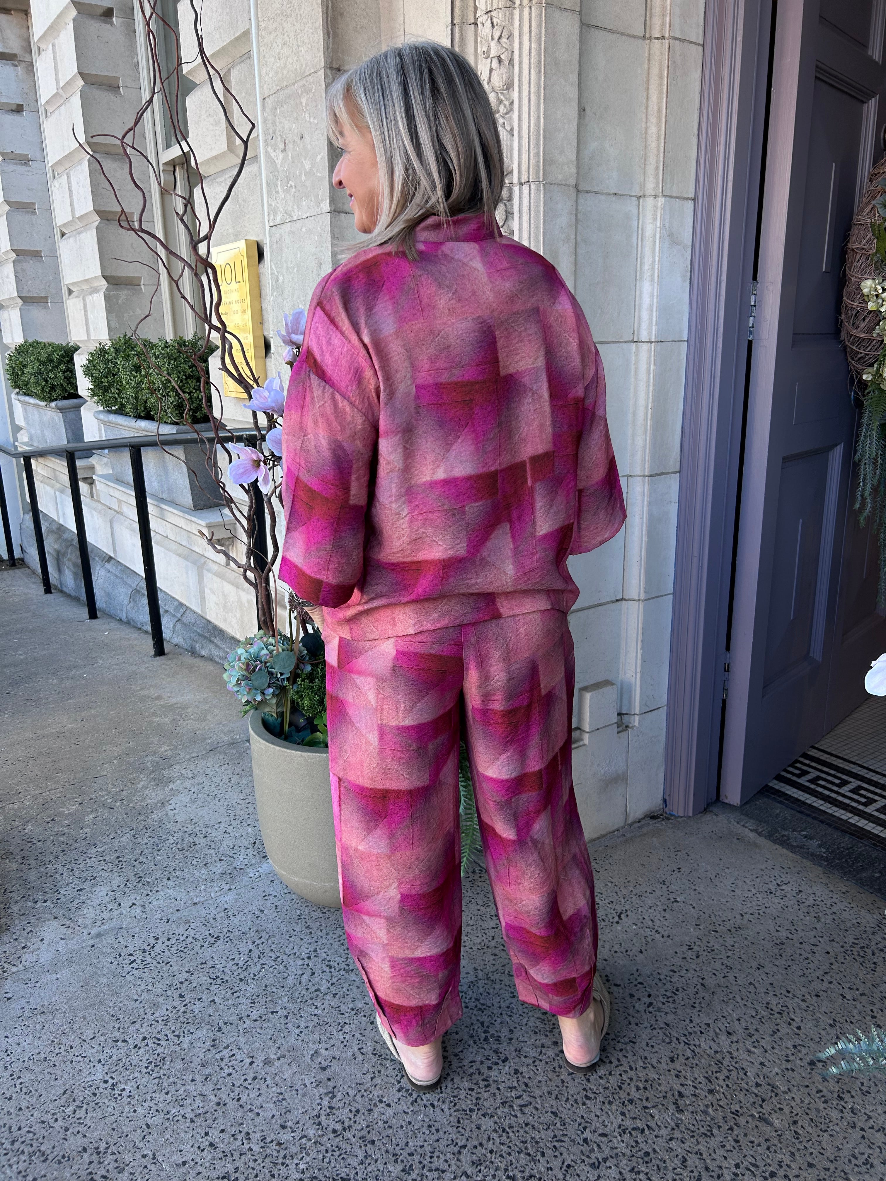 Reflection Print Jacket in Pink