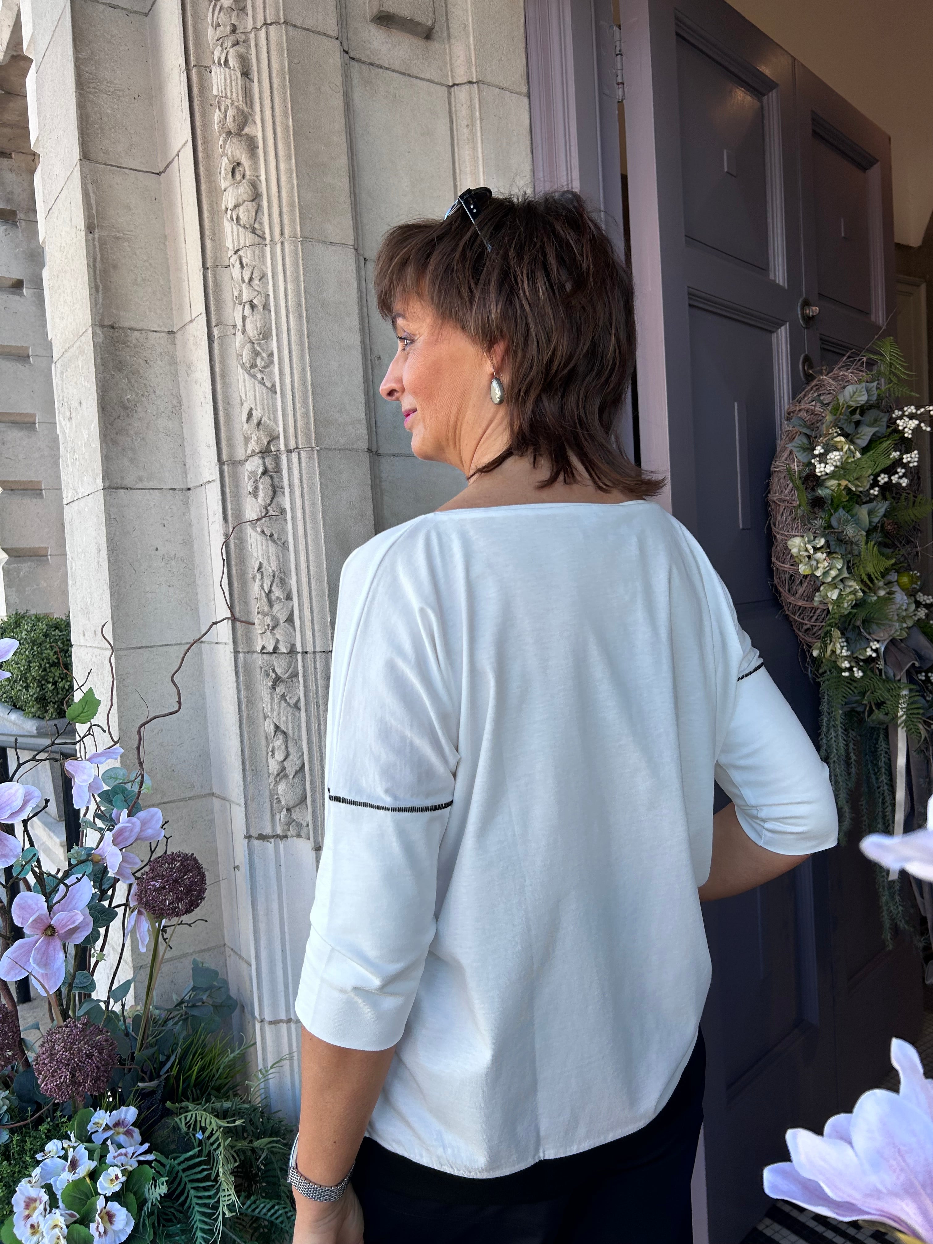 Abstract Print Top in Blue