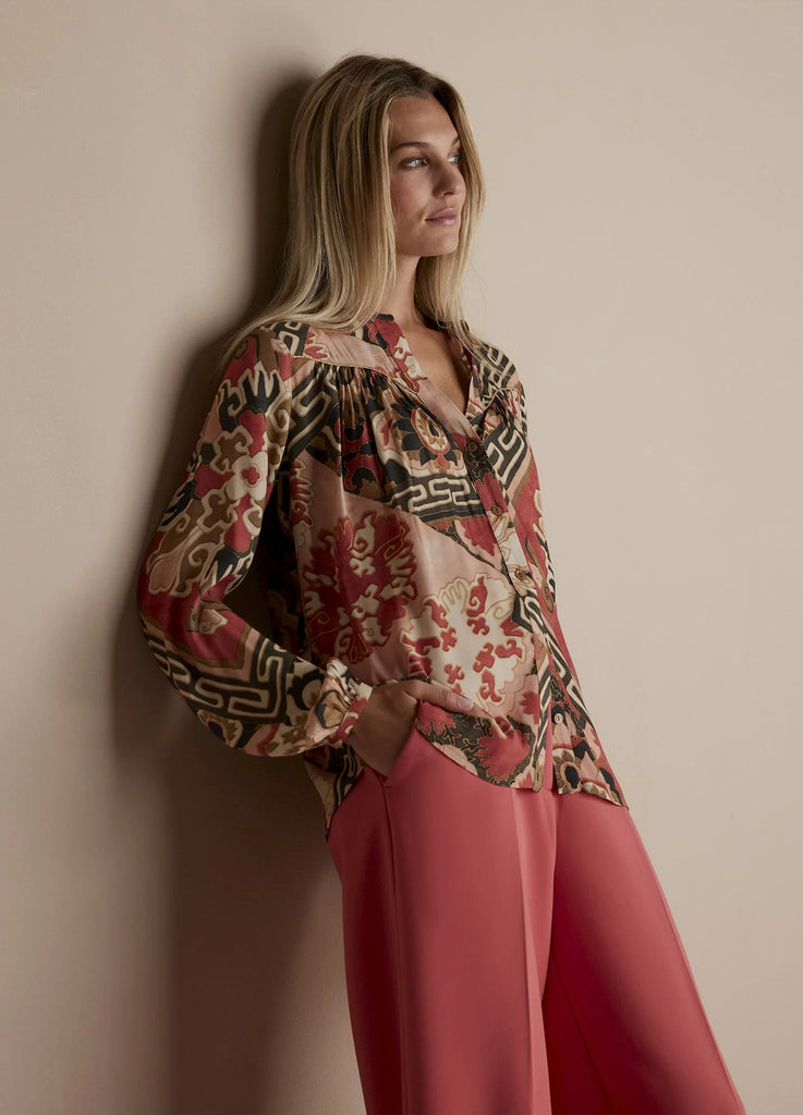 Patchwork Blouse in Red