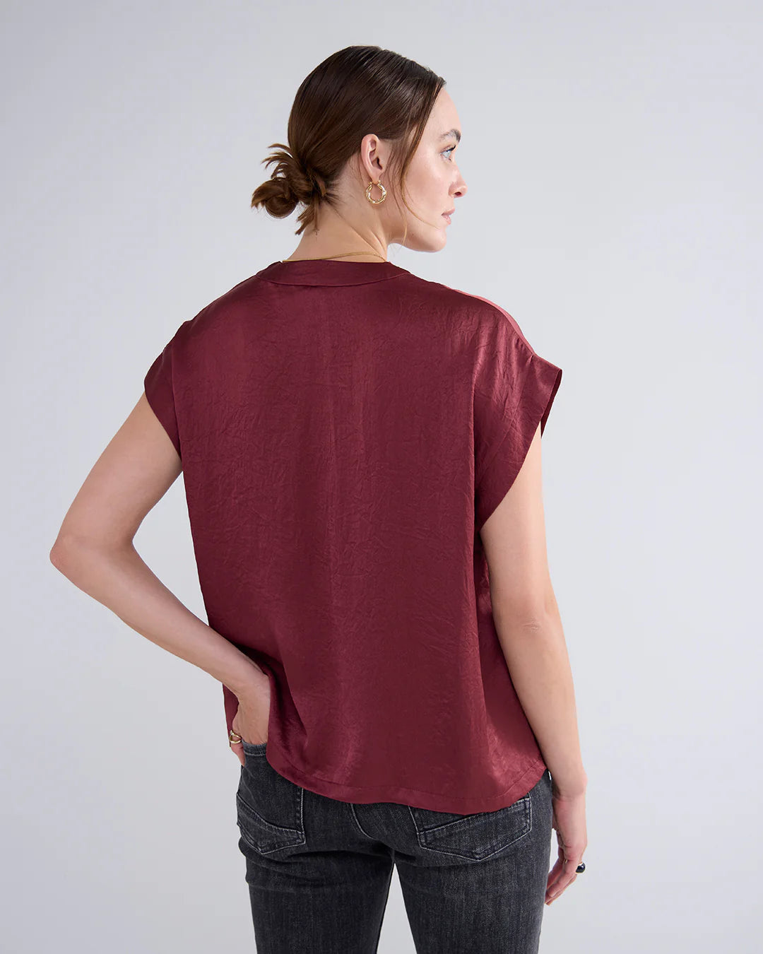 Sleeveless Silky Touch Top in Cassis