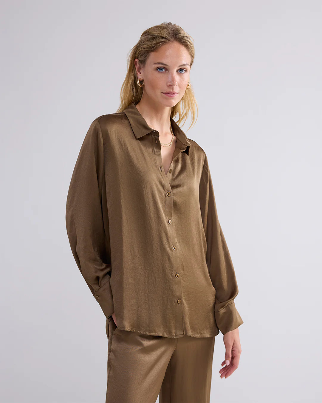 Silky Touch Blouse in Olive