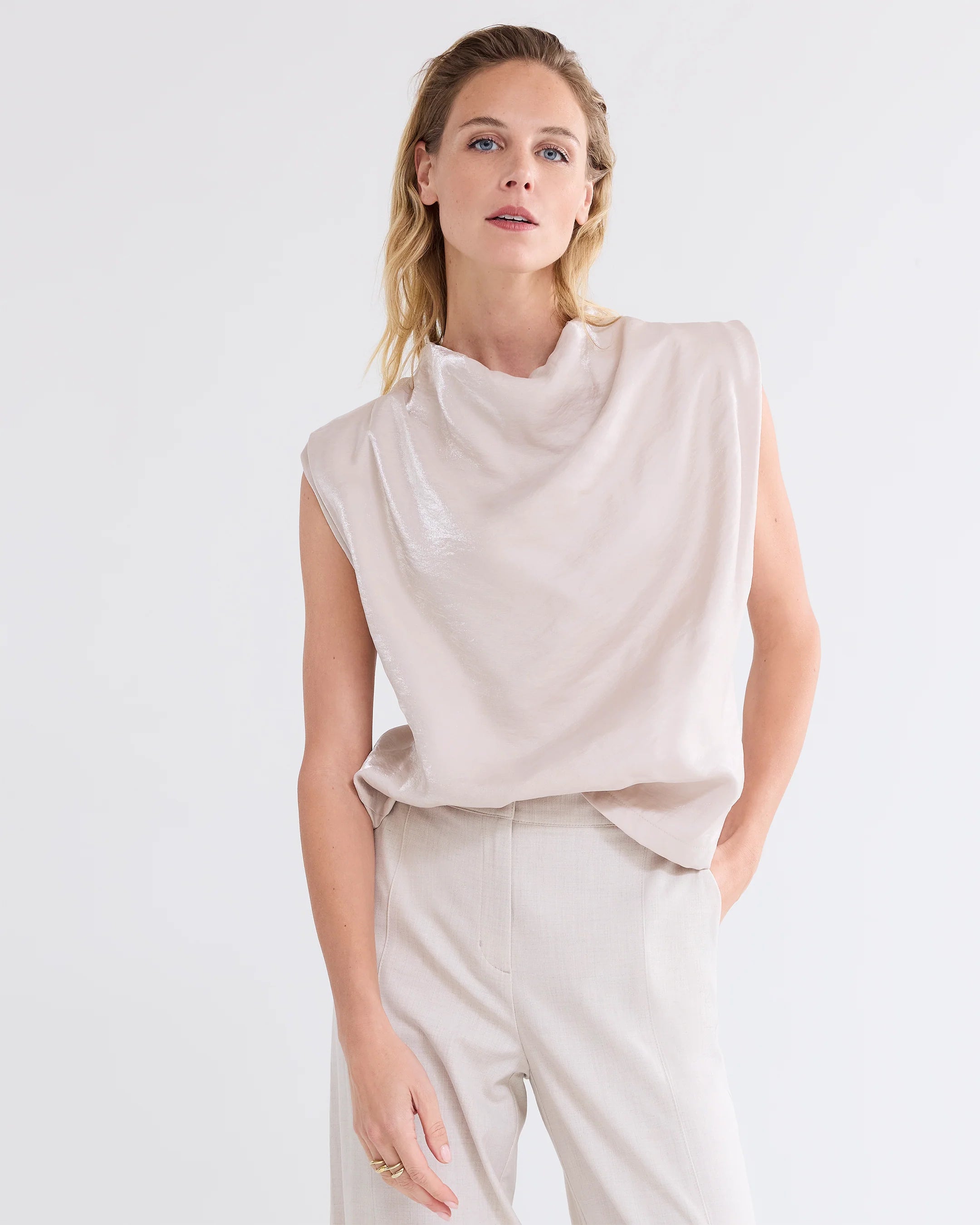 Shimmer Top in Cashmere