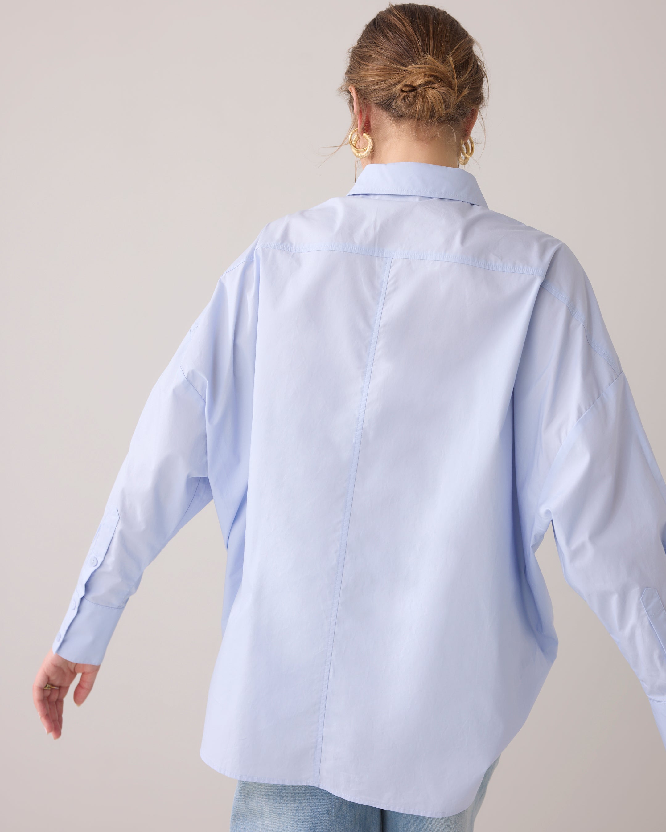 Fancy Button Blouse in Powder Blue