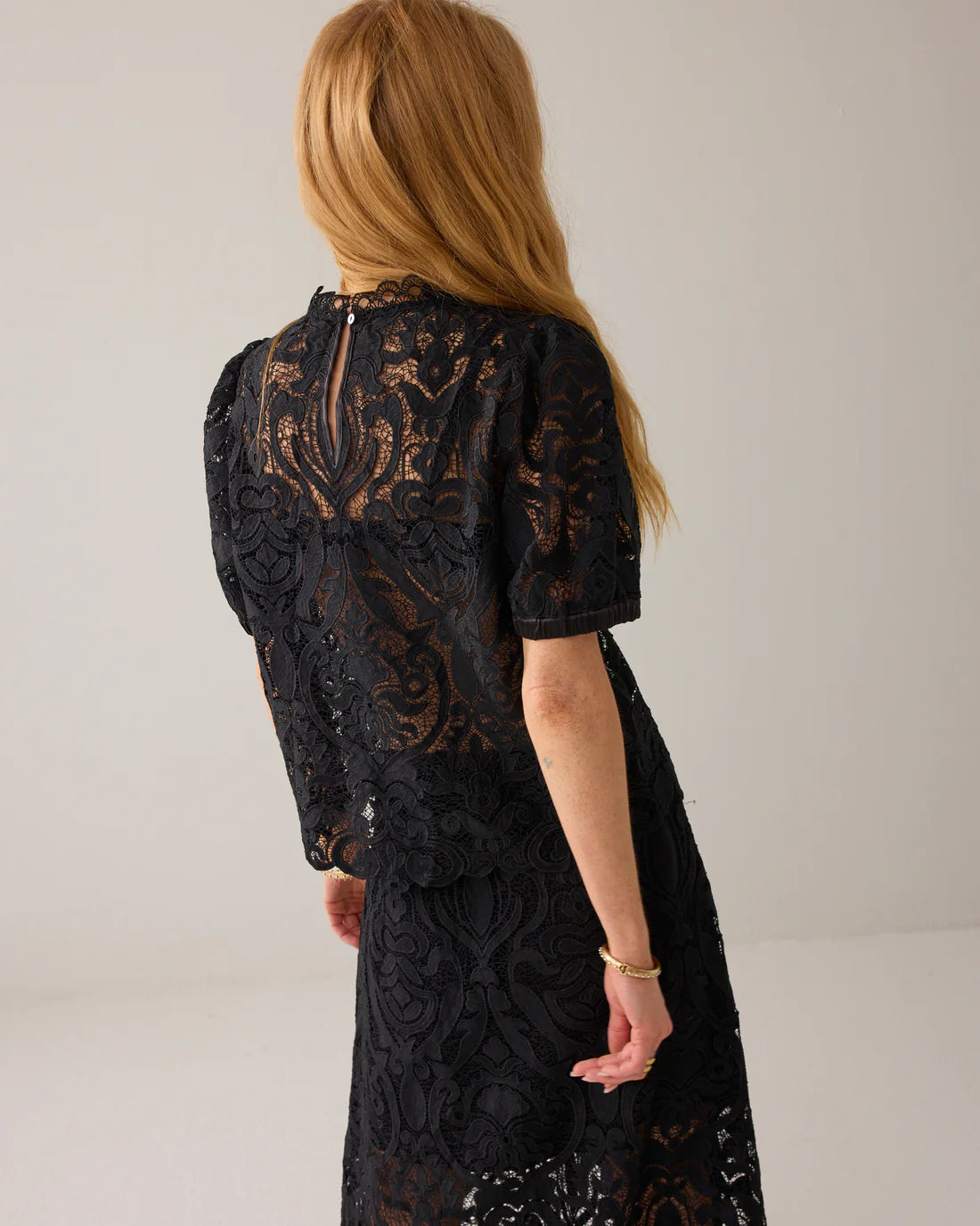 Boxy Lace Top in Black