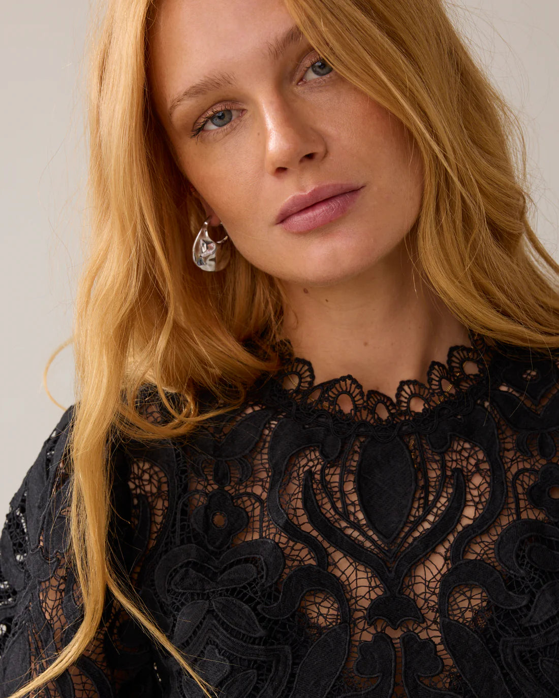Boxy Lace Top in Black
