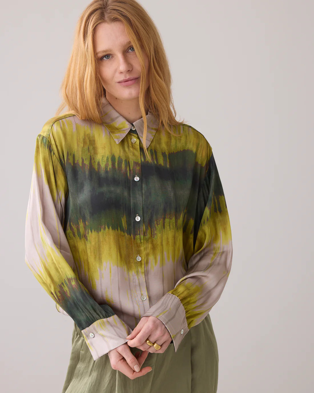 Tie Dye Stripe Blouse in Multicolour