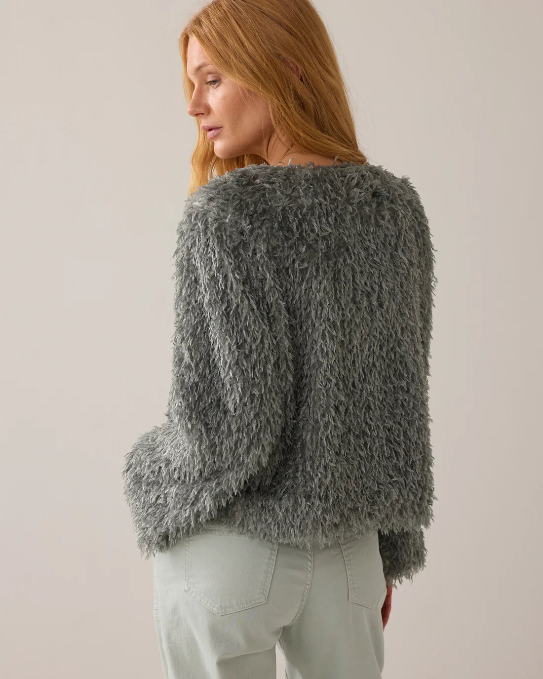 Fluffy Jumper in Eucalyptus