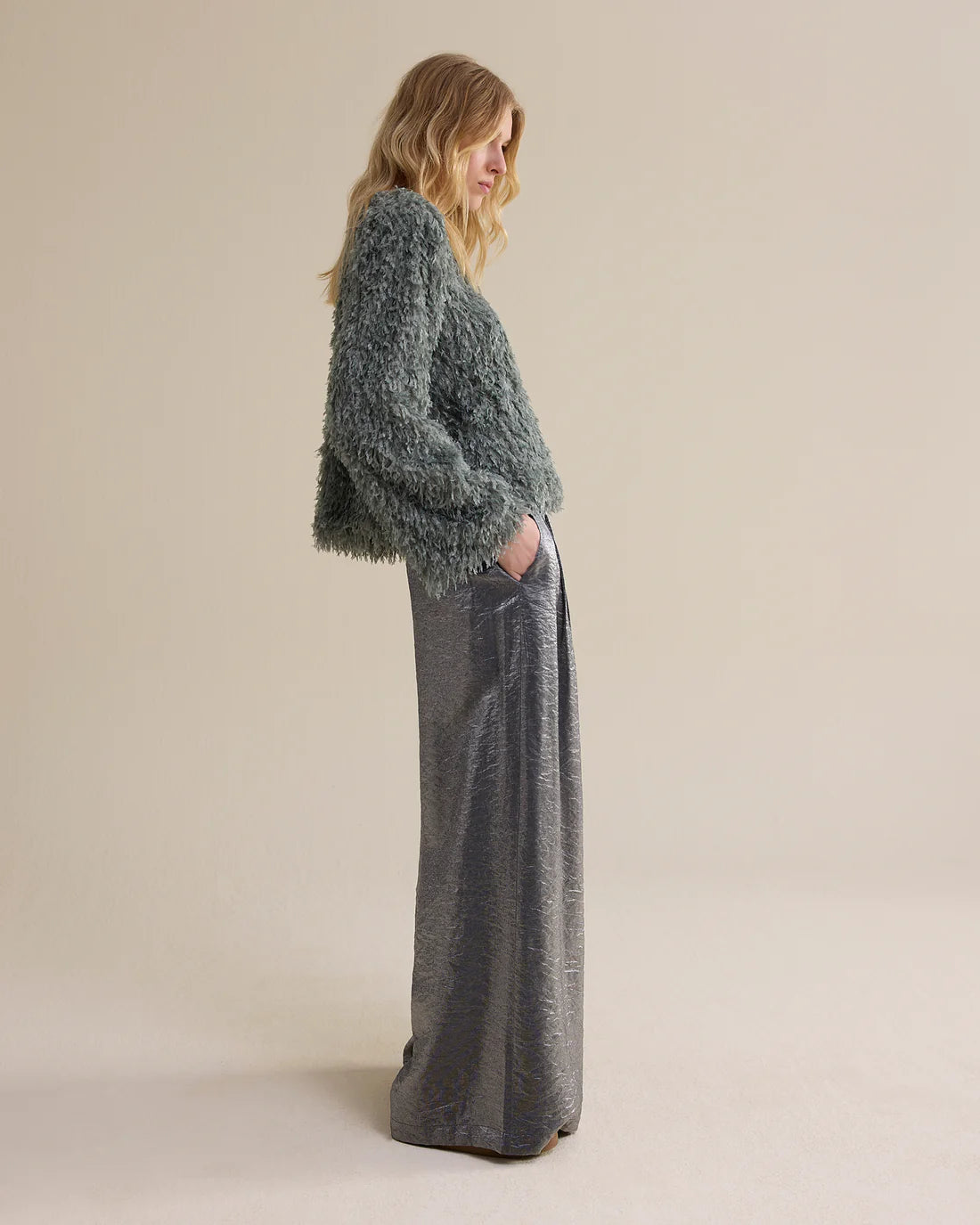 Fluffy Jumper in Eucalyptus