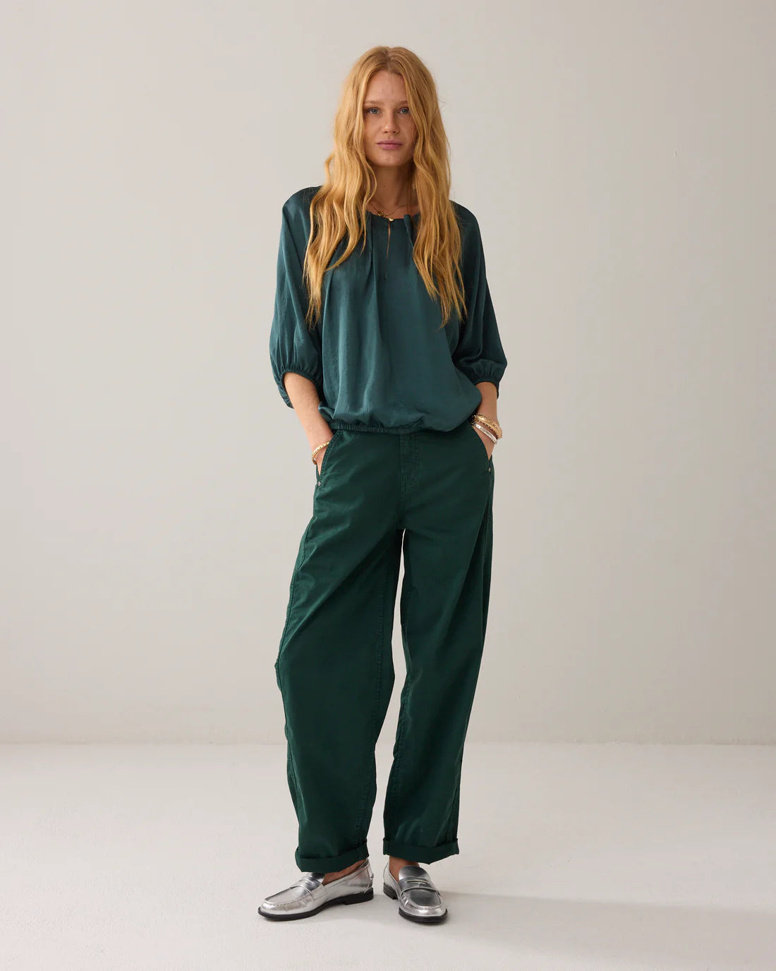 Reversible Silky Touch Top in Emerald Green