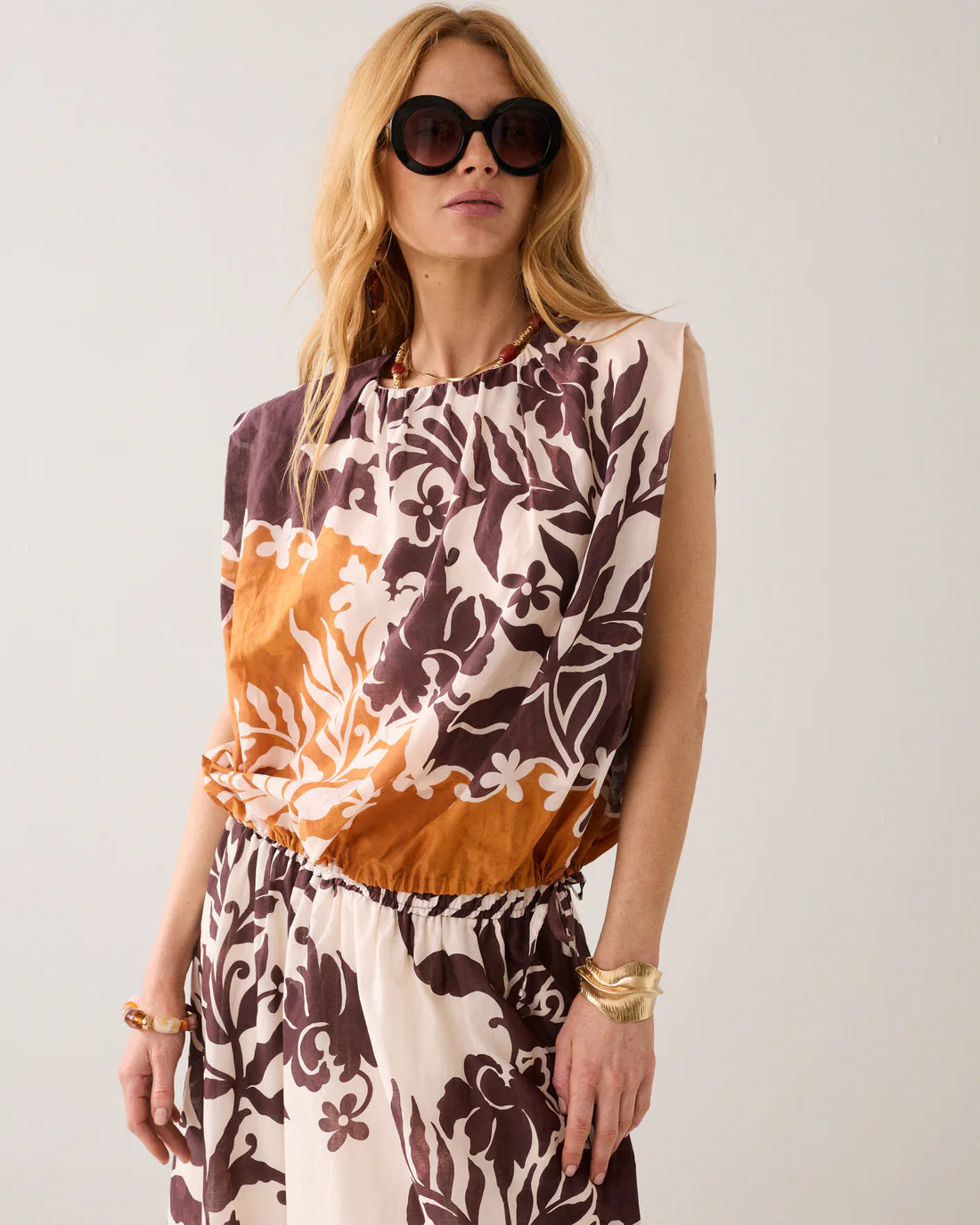 Reversible Print Top in Multicolour