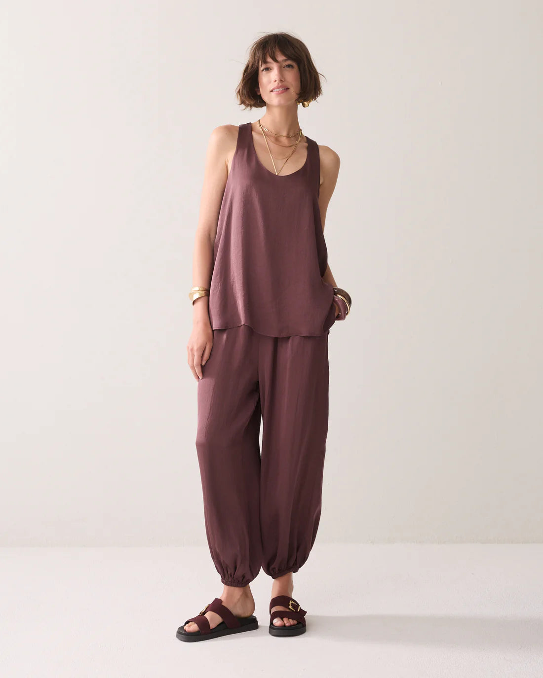 Silky Touch Top in Deep Fig