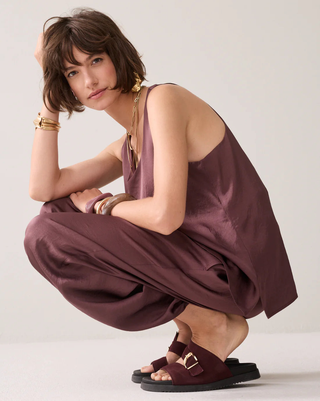 Silky Touch Top in Deep Fig