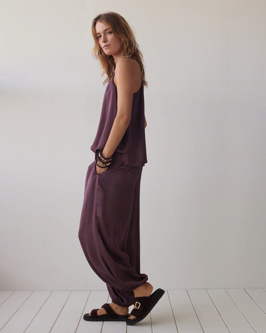 Silky Touch Top in Deep Fig