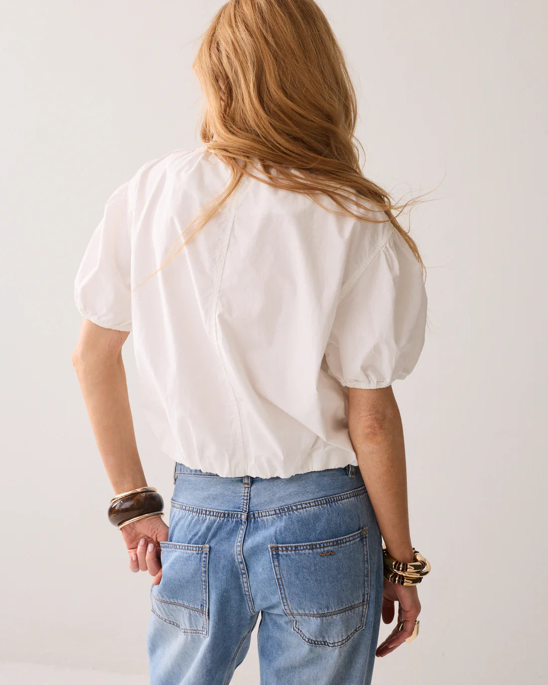 Canvas Blouse with Zip in Off White