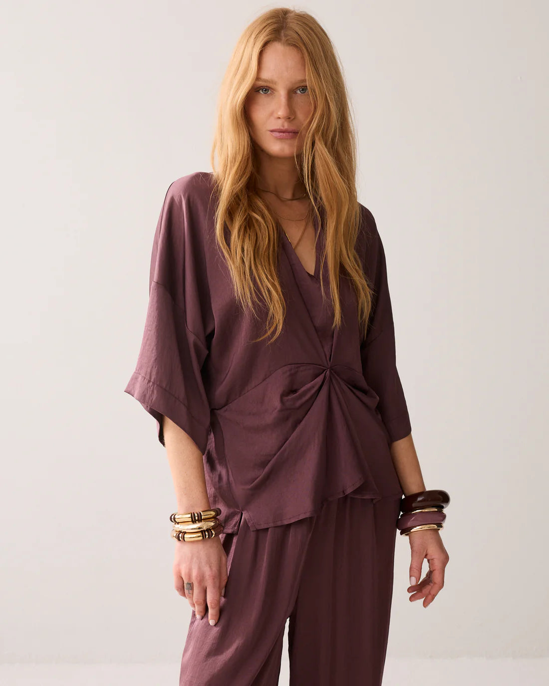 Silky Touch Top in Deep Fig