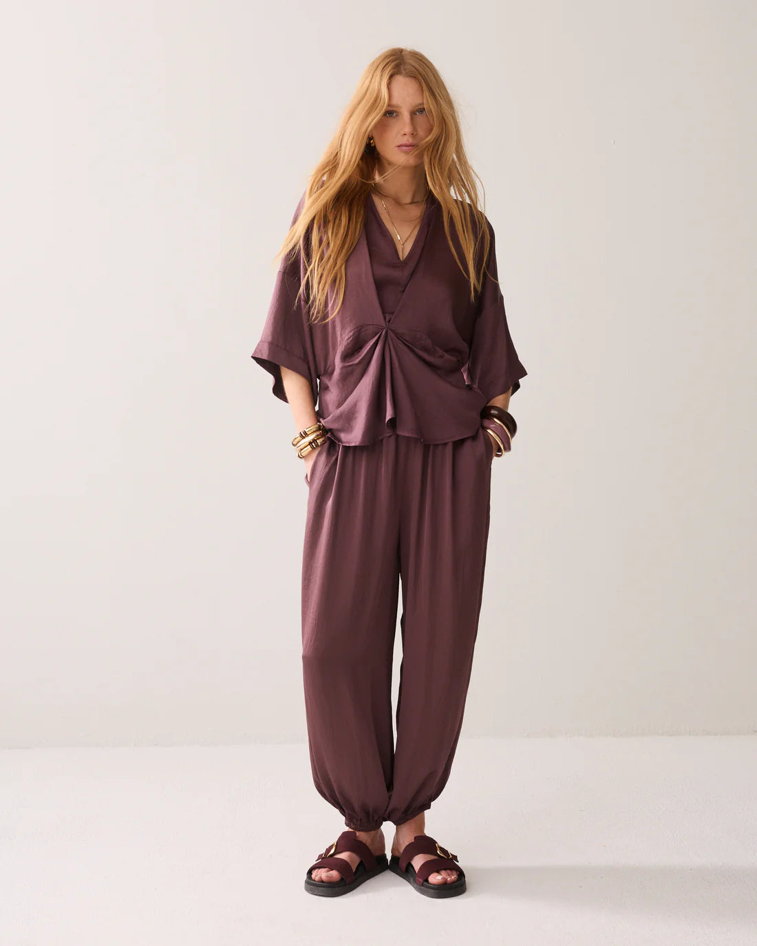 Silky Touch Top in Deep Fig