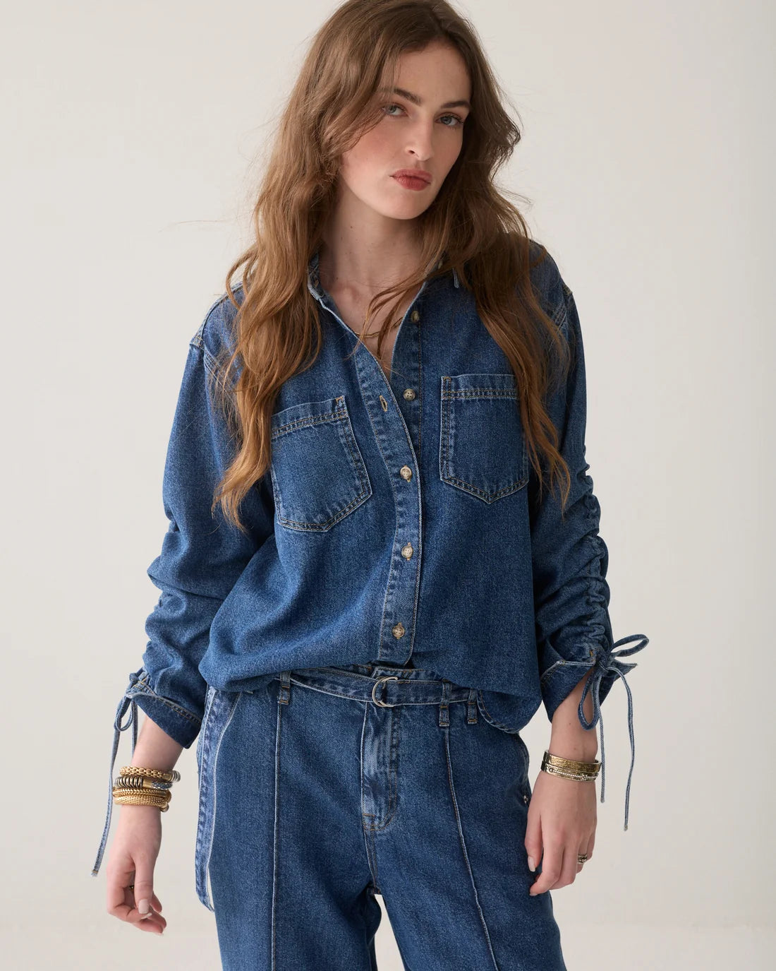 Boyfriend Tencel Blouse in Denim