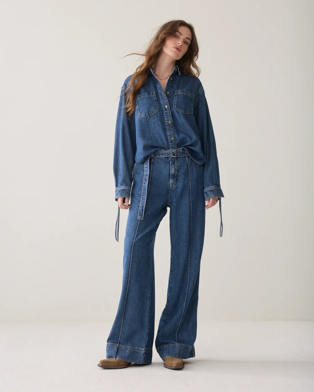 Boyfriend Tencel Blouse in Denim
