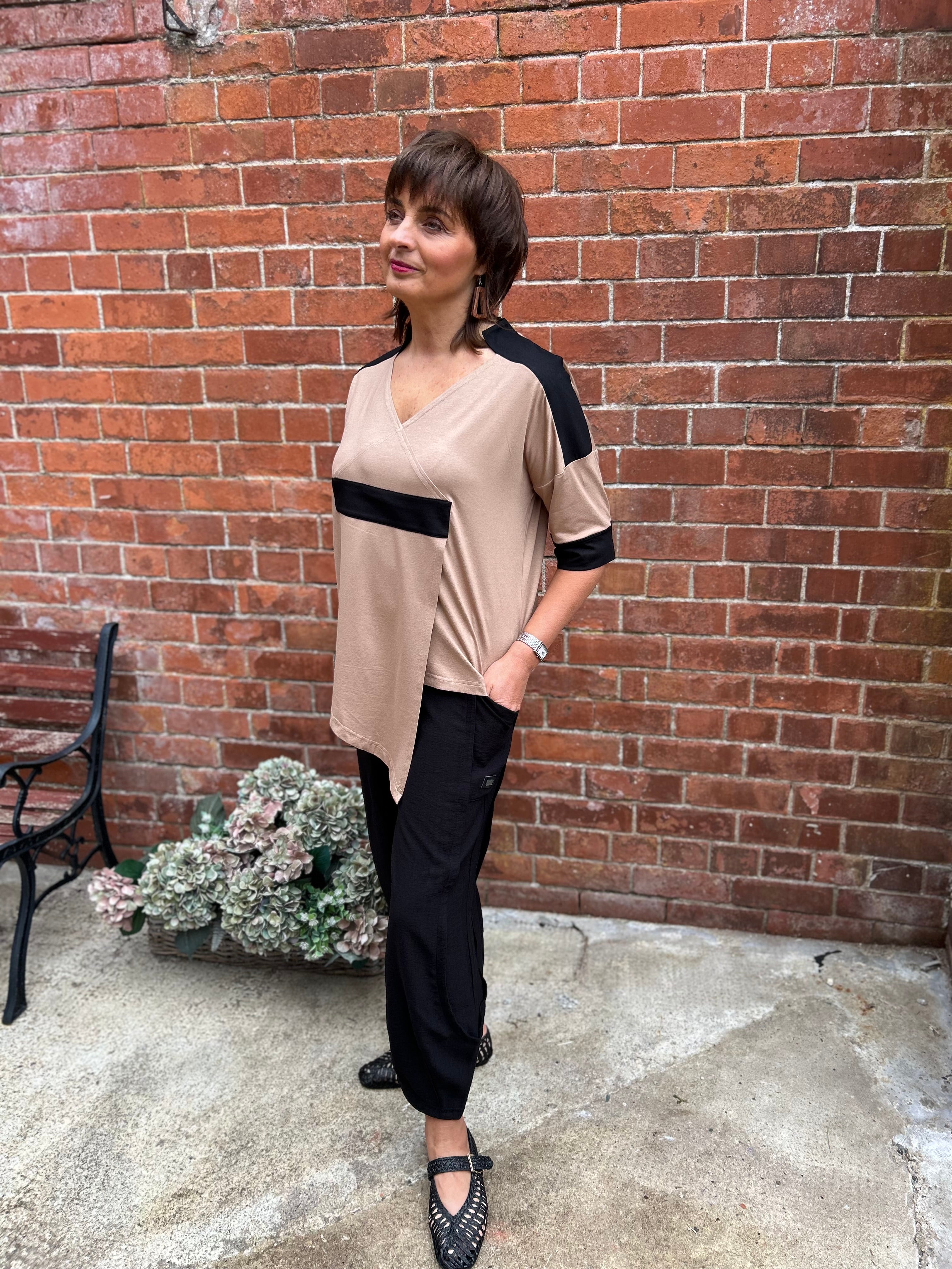 Contrast Top in Sand