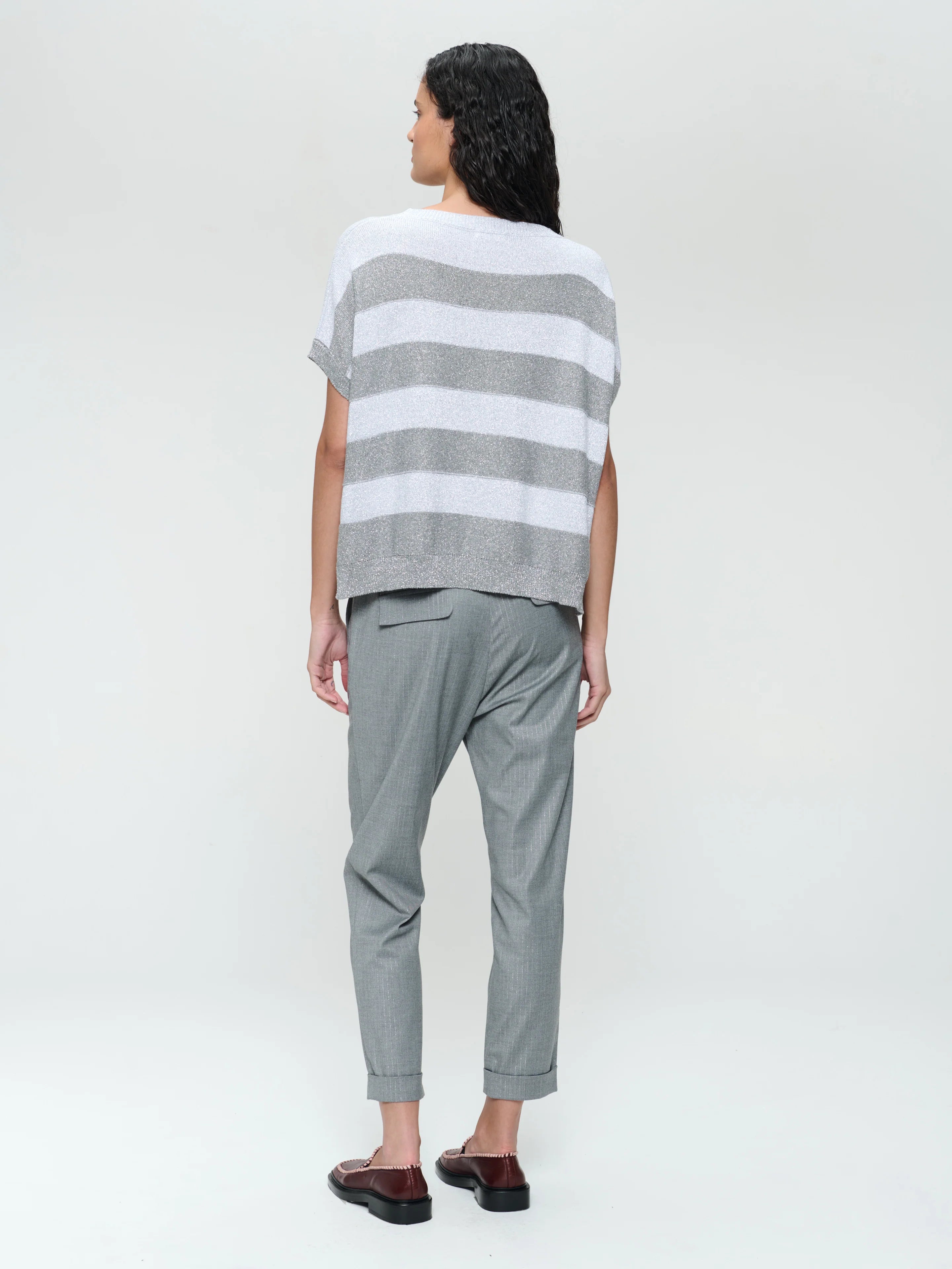 GaryZ Shiny Line Pants in Grey