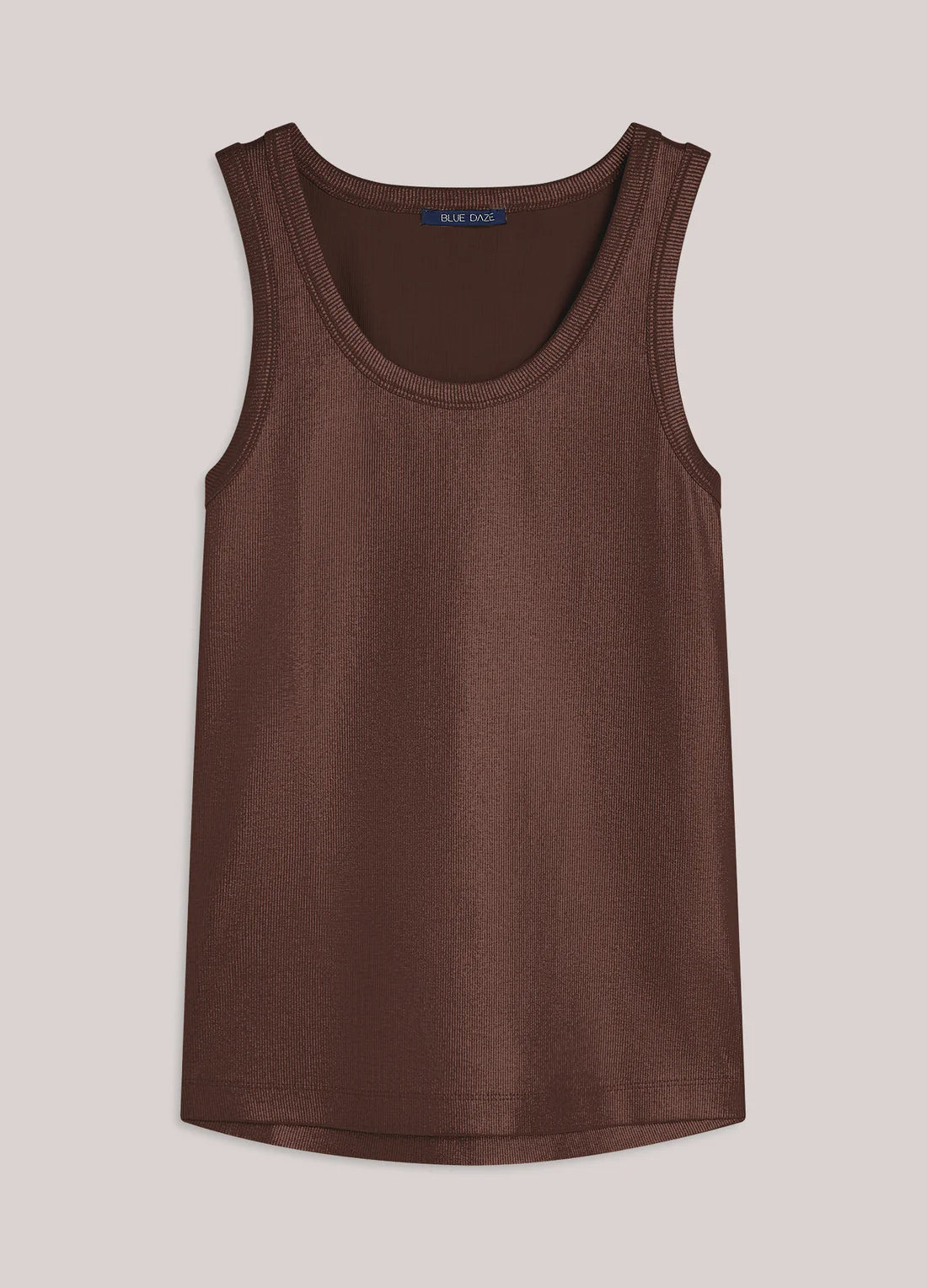 Ribbed Tank Top in Burnt Apricot