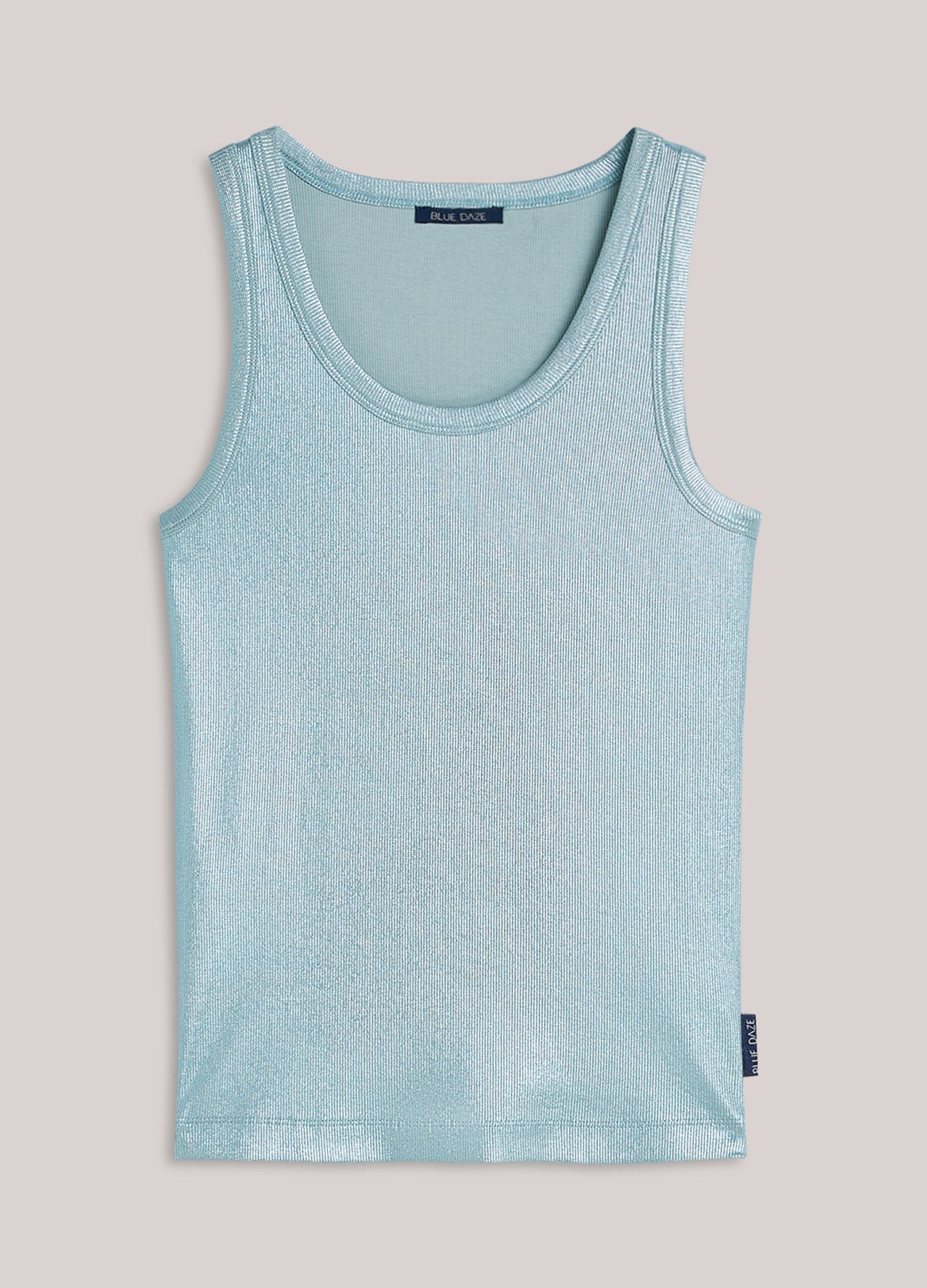Ribbed Tank Top in Glacier Blue