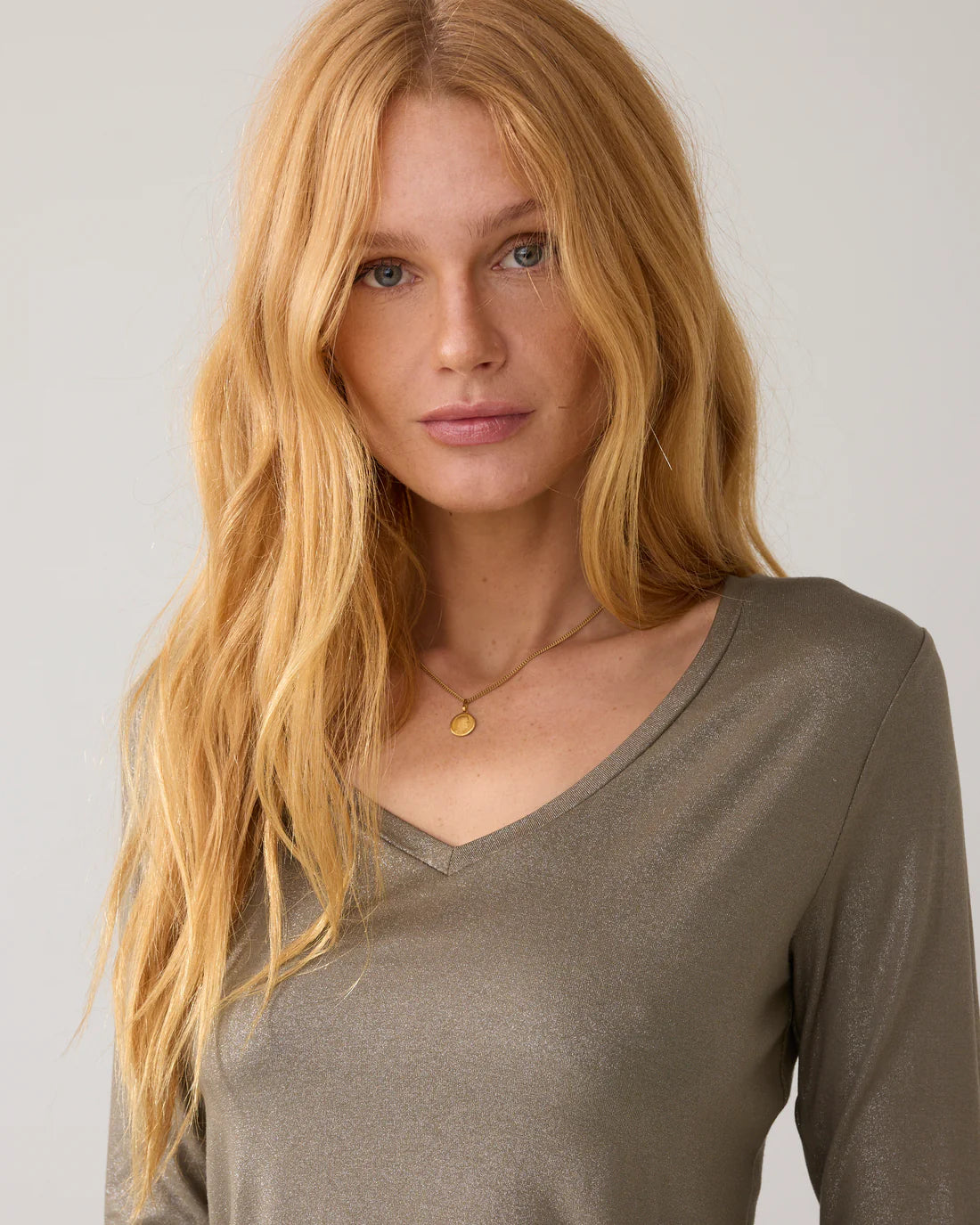 Coated Long Sleeve Top in Dark Camo