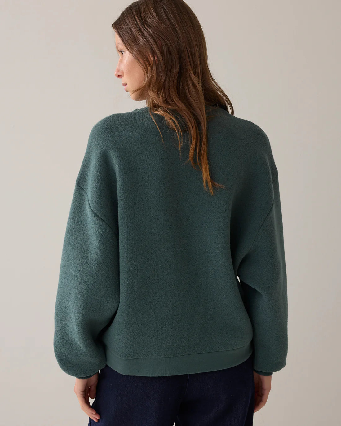 Soft Jersey Sweater in Emerald Green