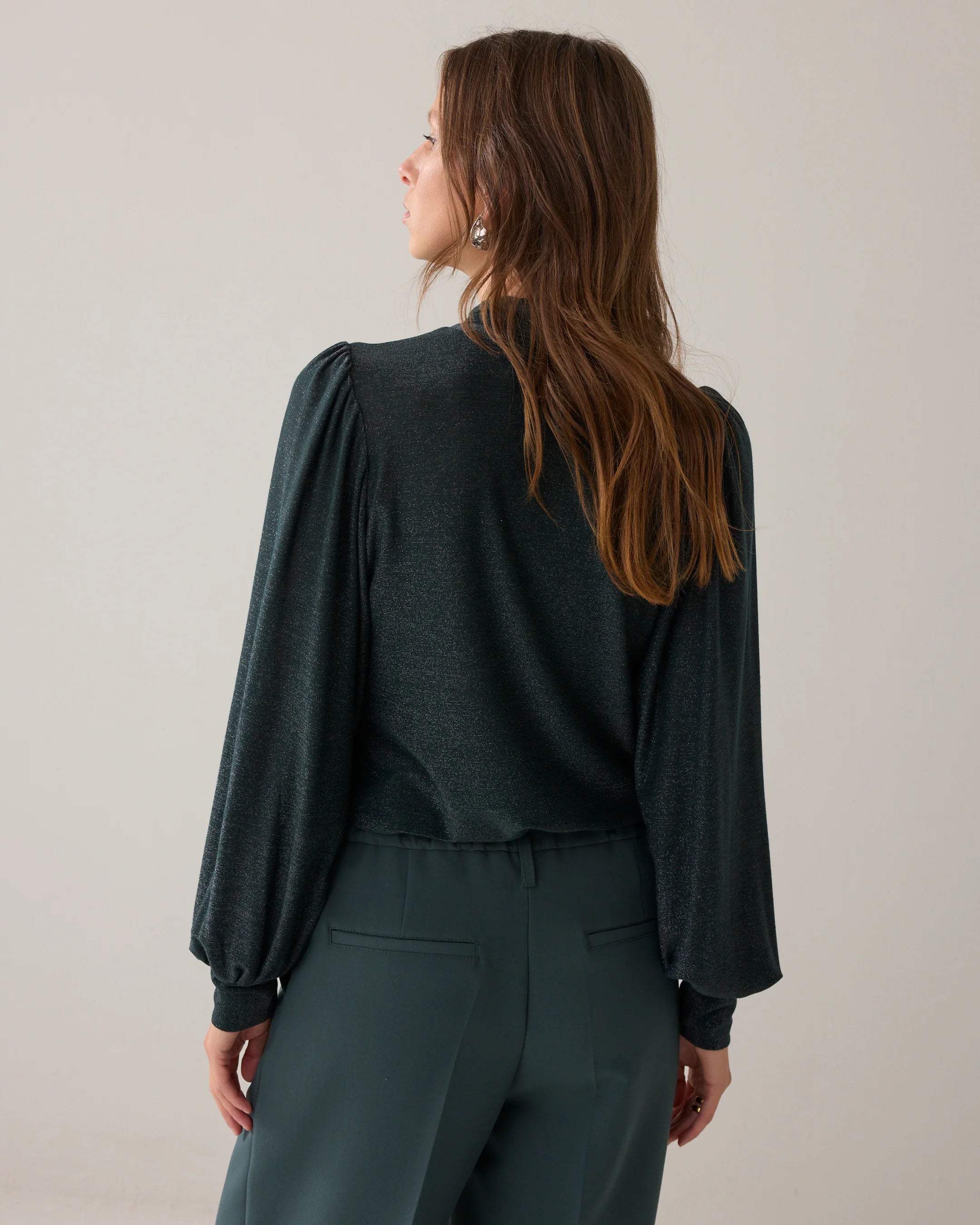 Soft Scarf Top in Emerald Green