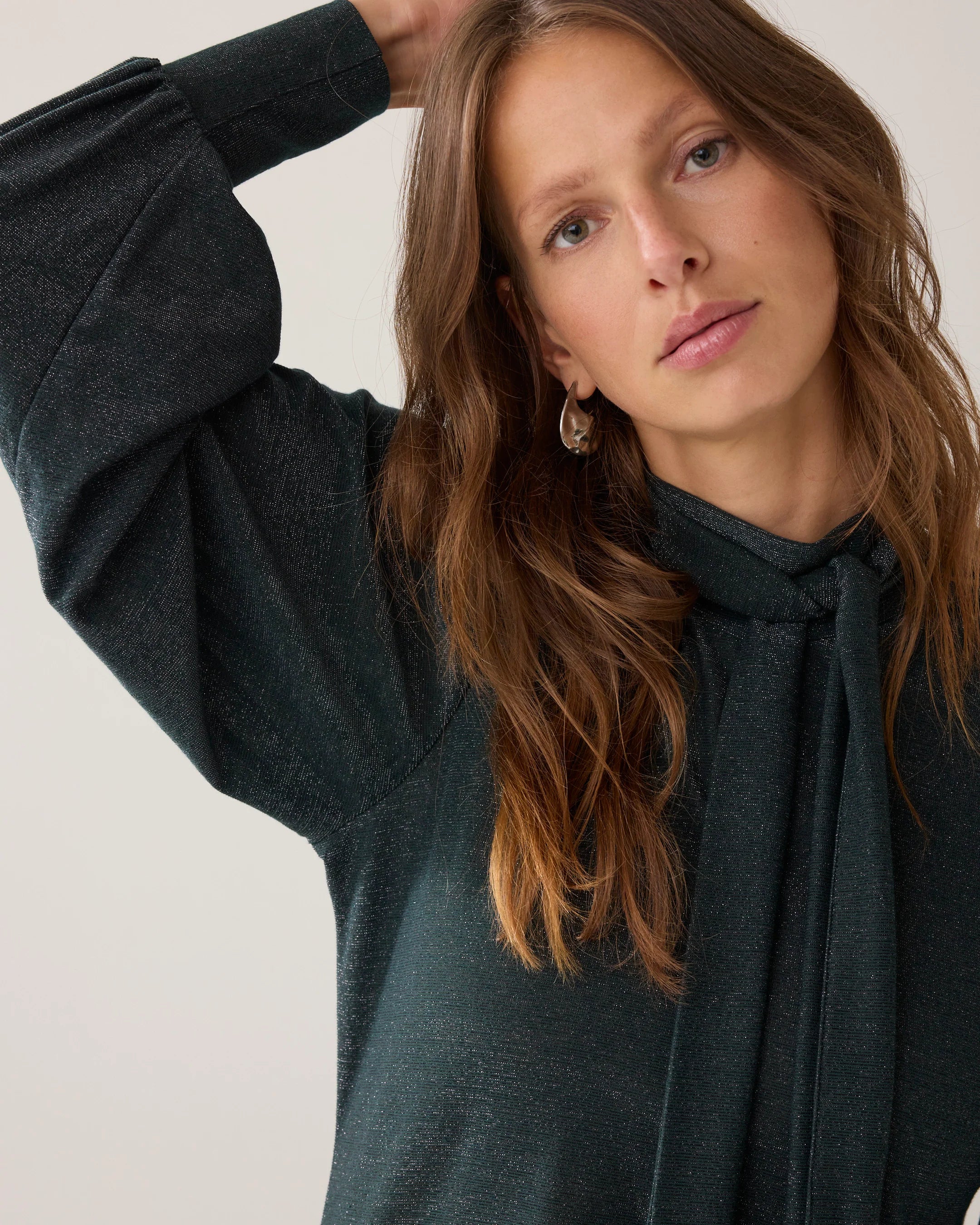 Soft Scarf Top in Emerald Green