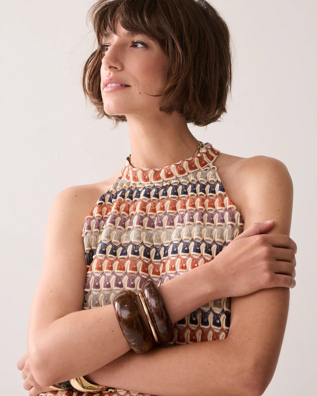 Crochet Halter Top in Multicolour