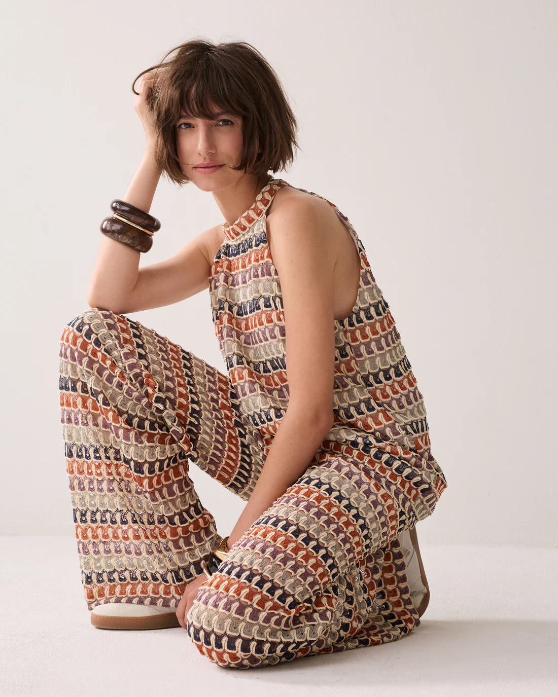 Crochet Halter Top in Multicolour
