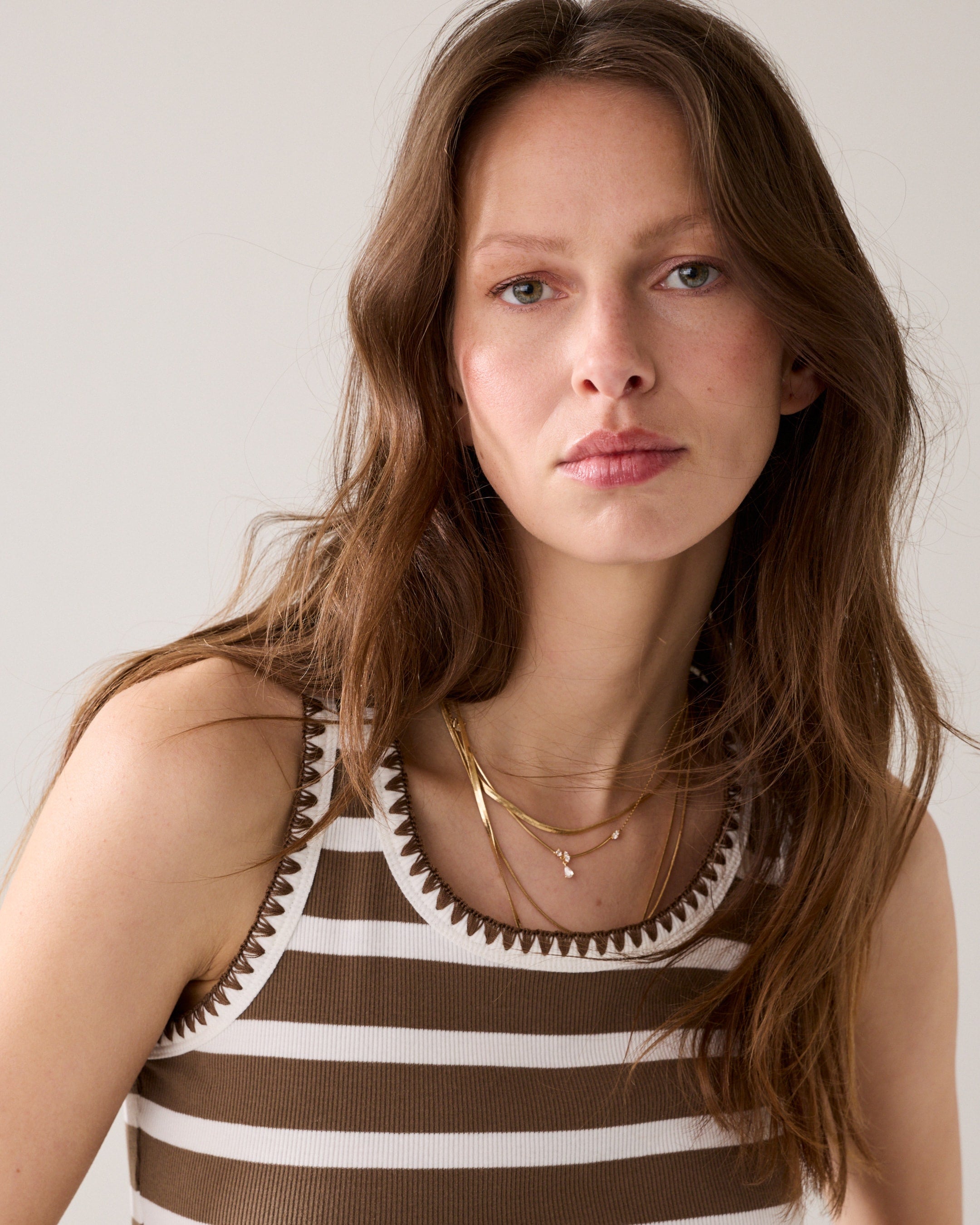 Breton Stripe Tank Top in Dark Clay