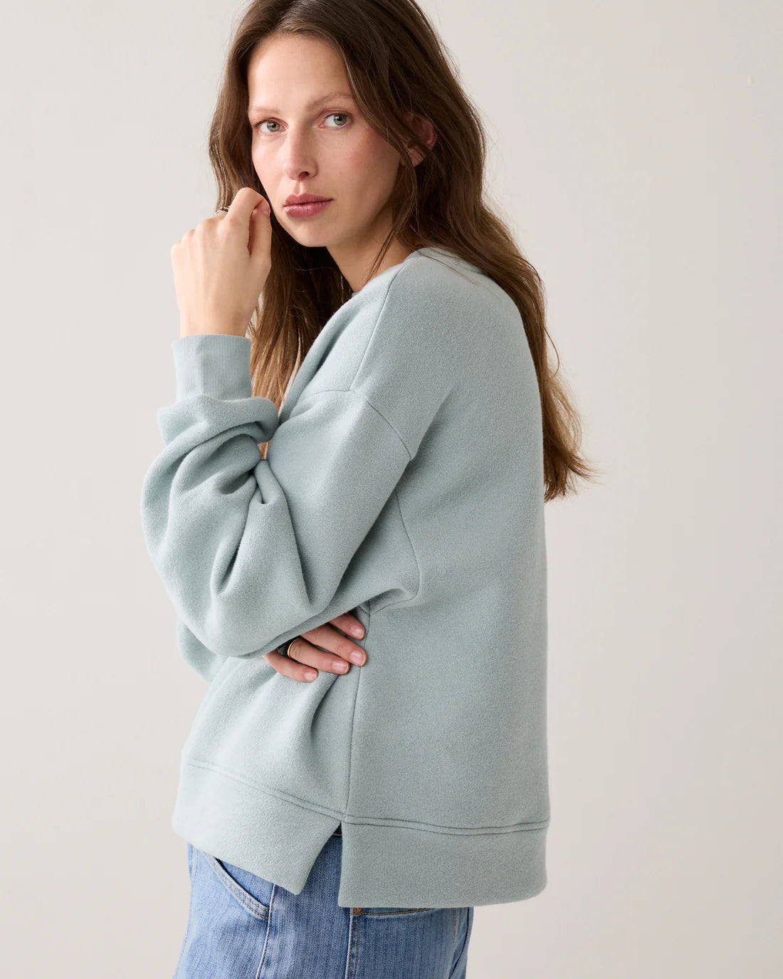 Soft Sweat Jumper in Glacier Blue