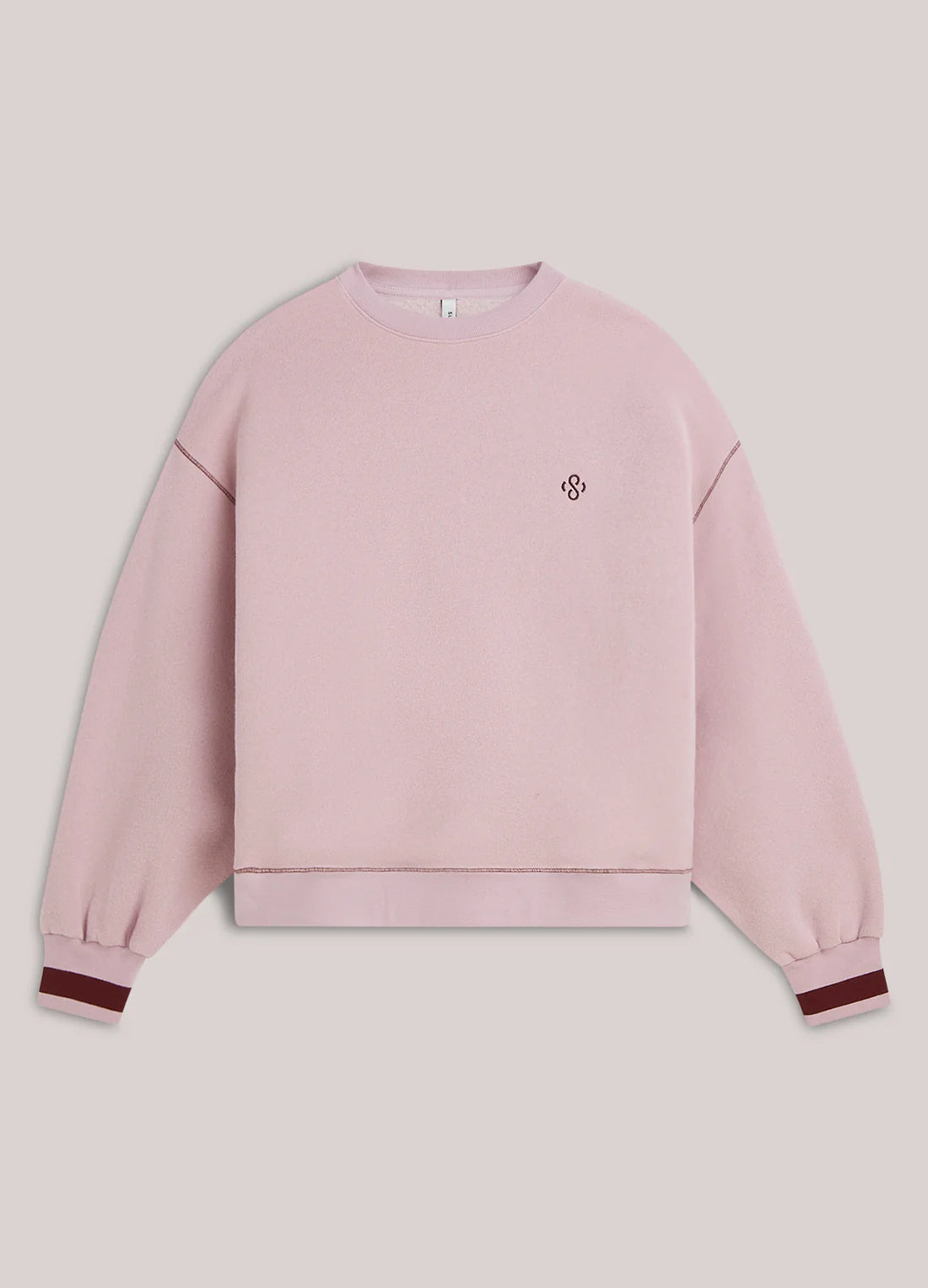 Oversized Contrast Sweatshirt in Faded pink