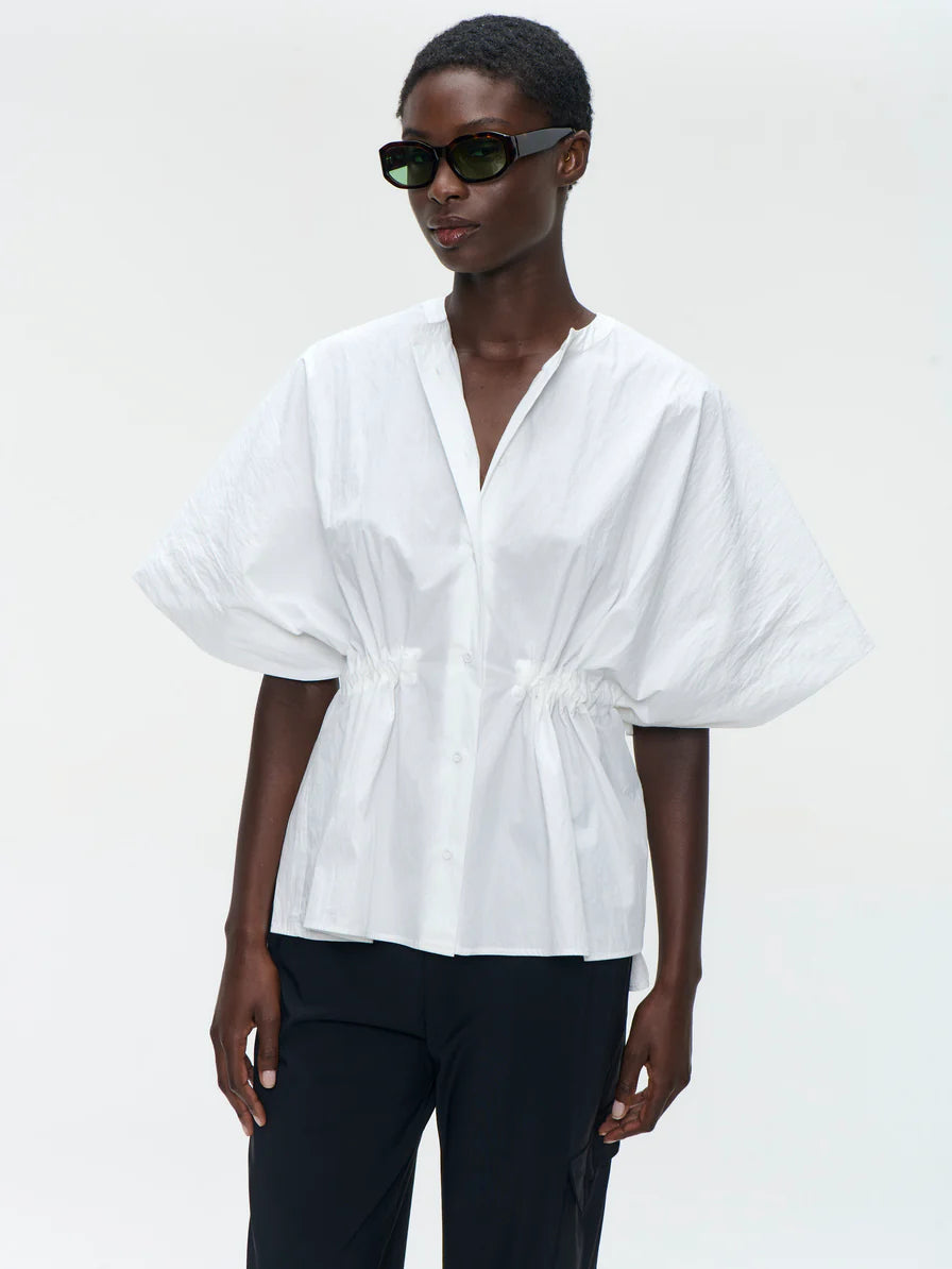 Hiroko Cotton Mix Blouse in White