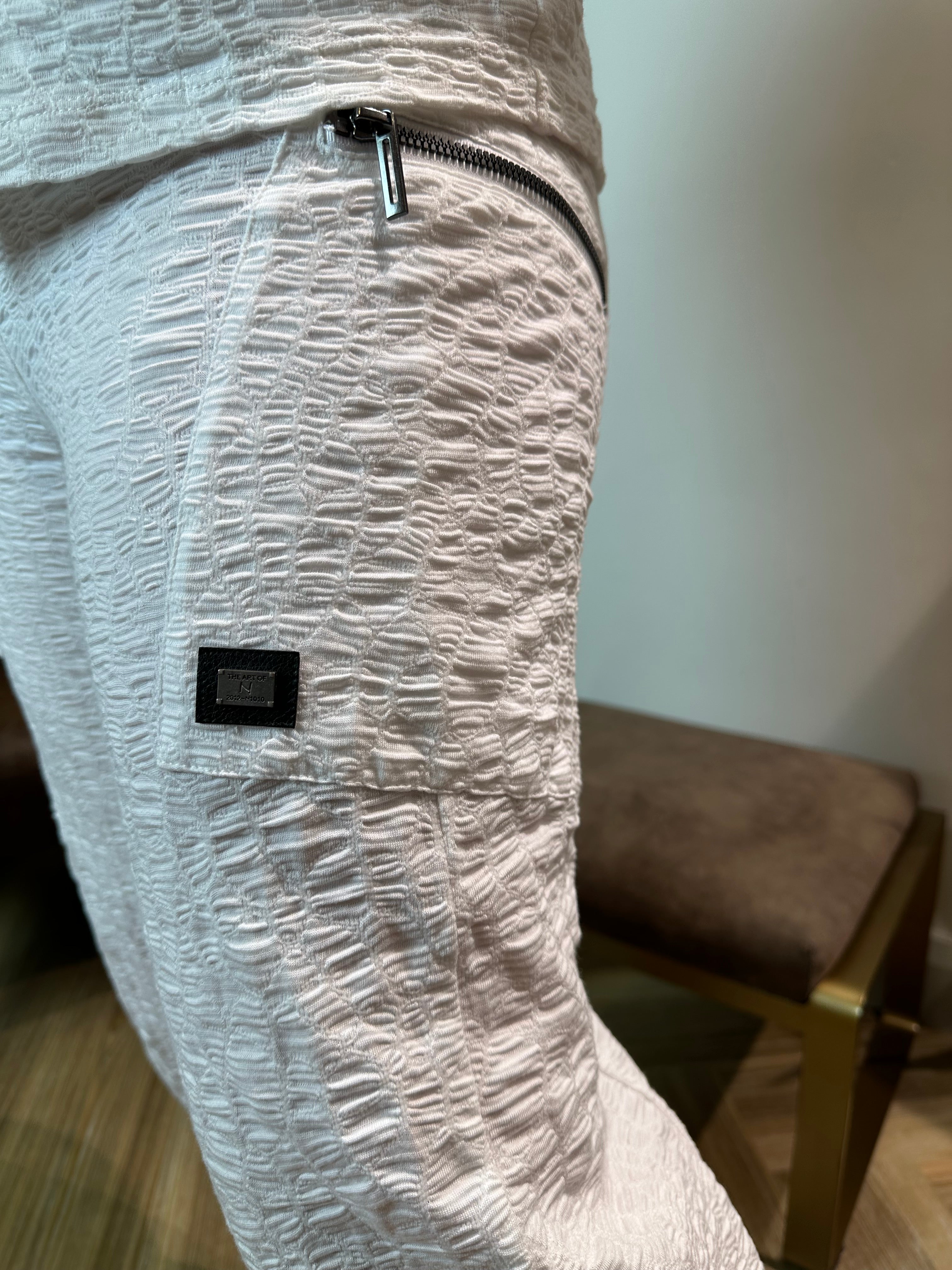 Zip Pocket Trouser/Cuff in White