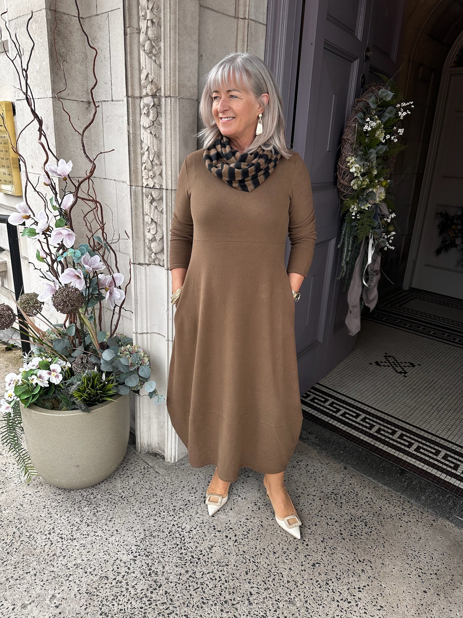 Cocoon Dress in Tabacco