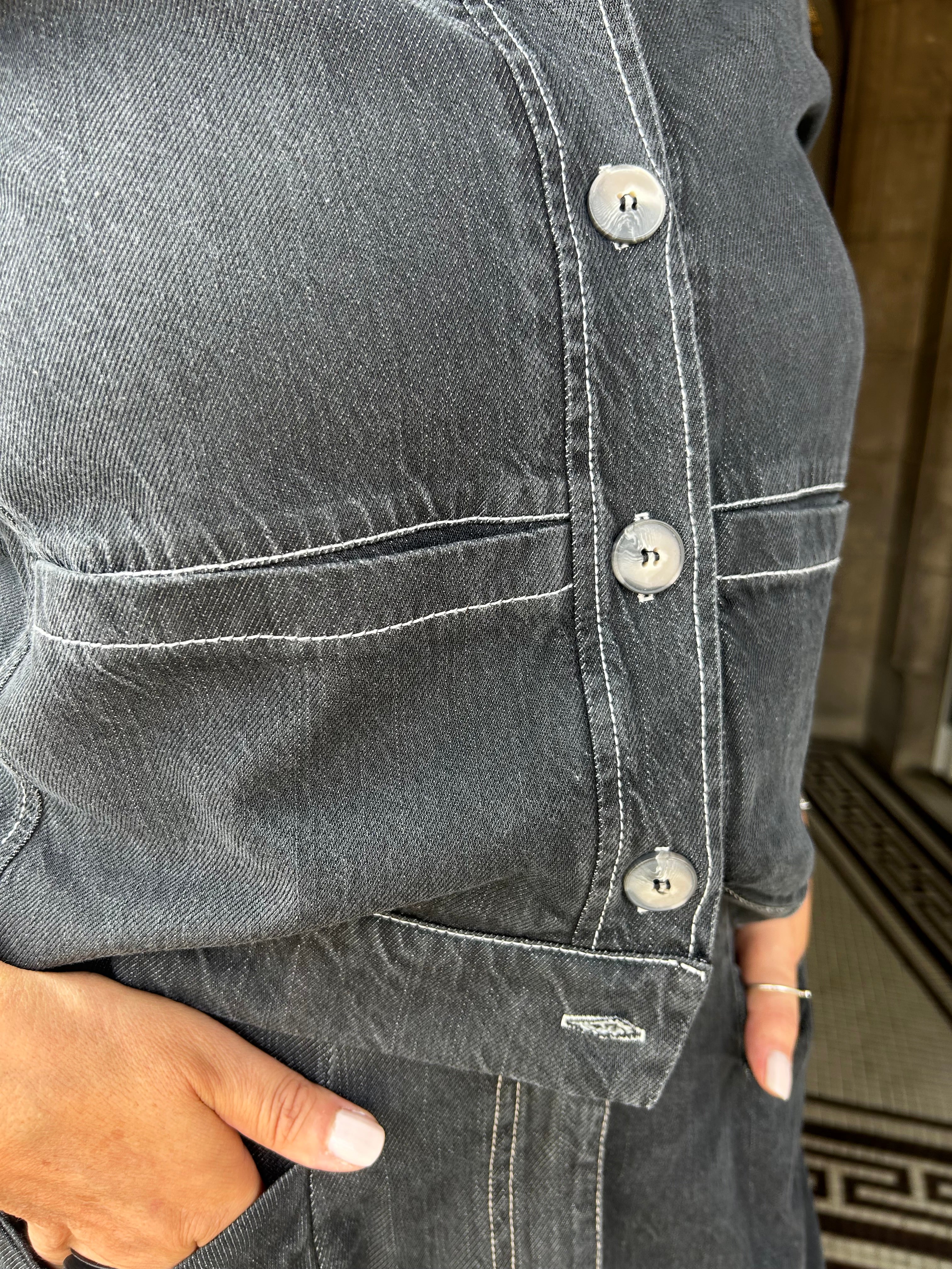 Washed Denim Jacket in Black