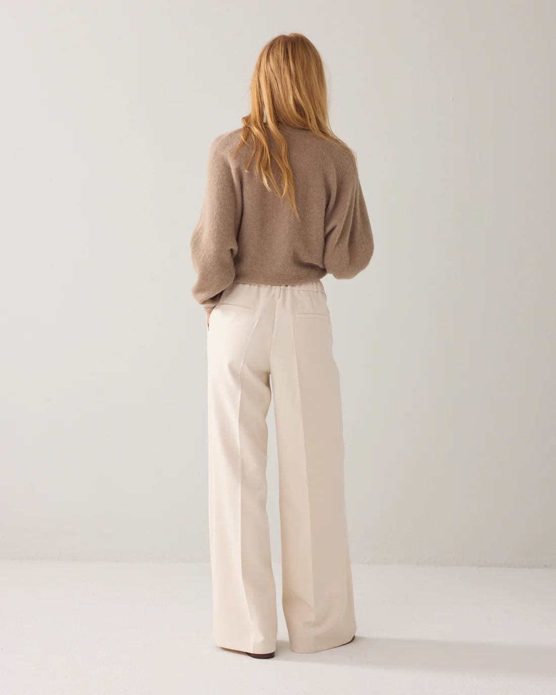 Foam Wide Leg Trouser in Ivory