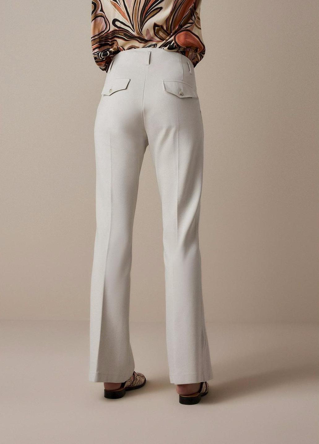Relaxed Flare Trouser in Ivory